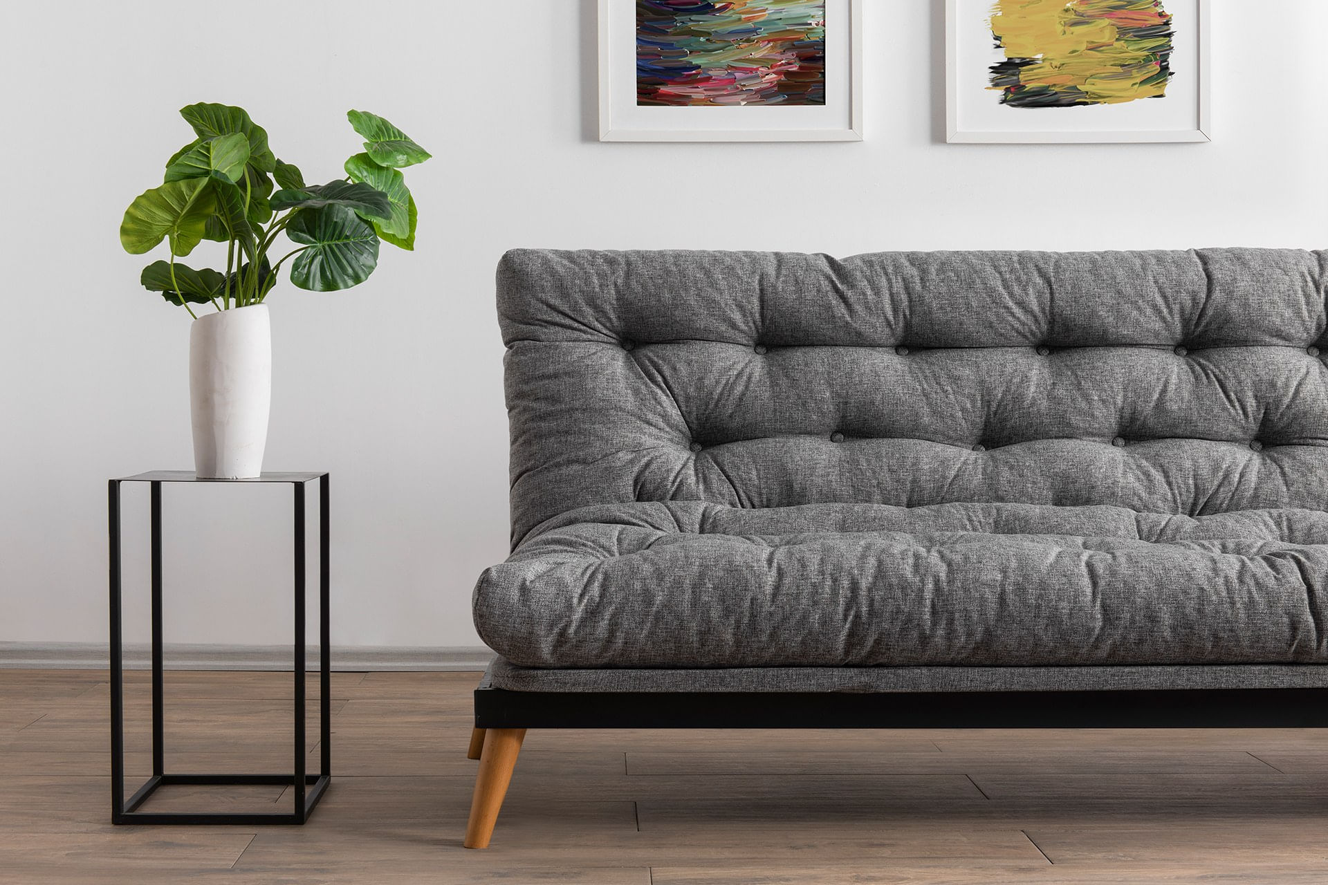 Canapea extensibila, Atelier Del Sofa, stofa in, gri deschis, 185x82x92 cm — imaginea 3