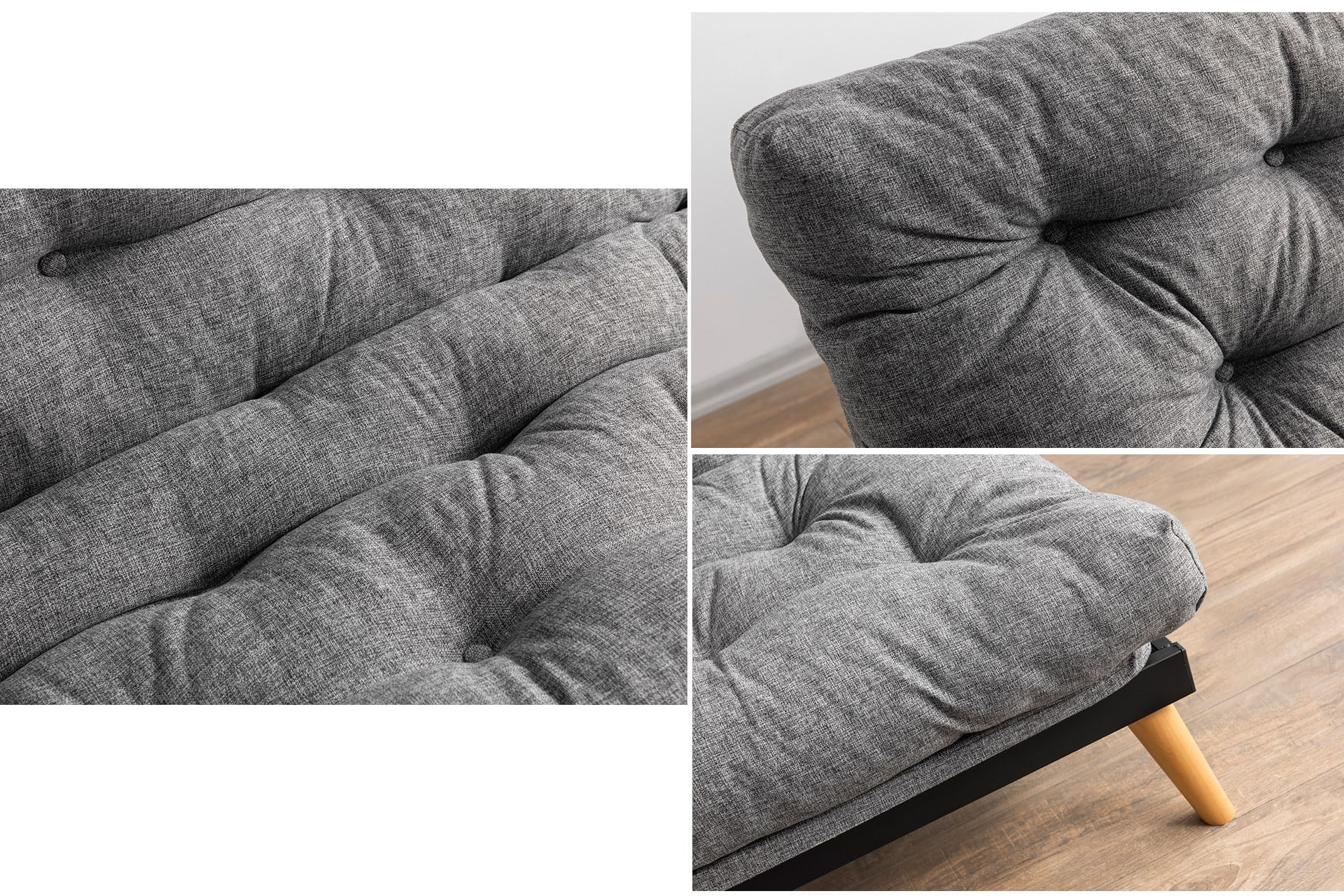 Canapea extensibila, Atelier Del Sofa, stofa in, gri deschis, 185x82x92 cm — imaginea 11
