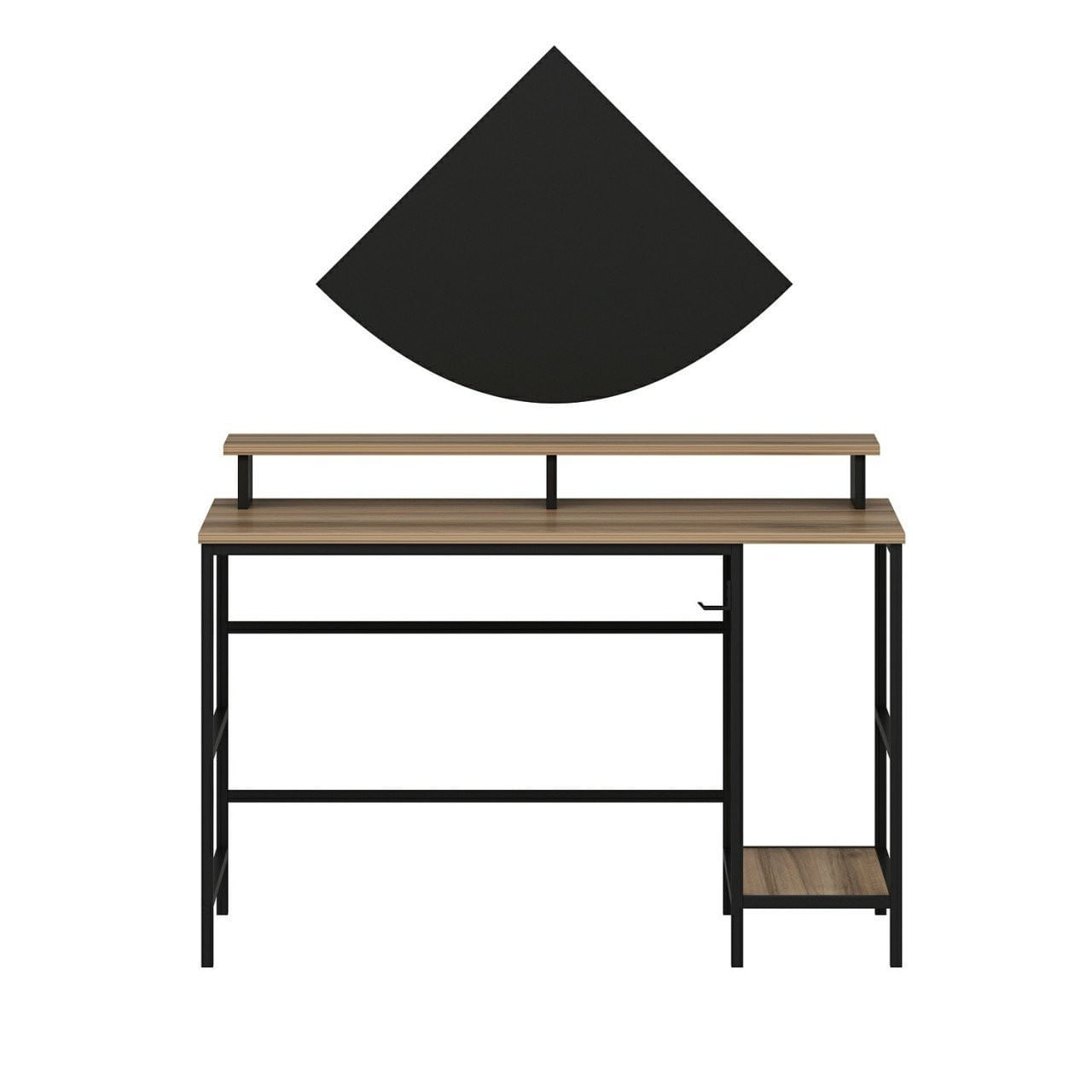 Birou, Hanah Home, pal melaminat, dore si negru, 120x60x74 cm — imaginea 4
