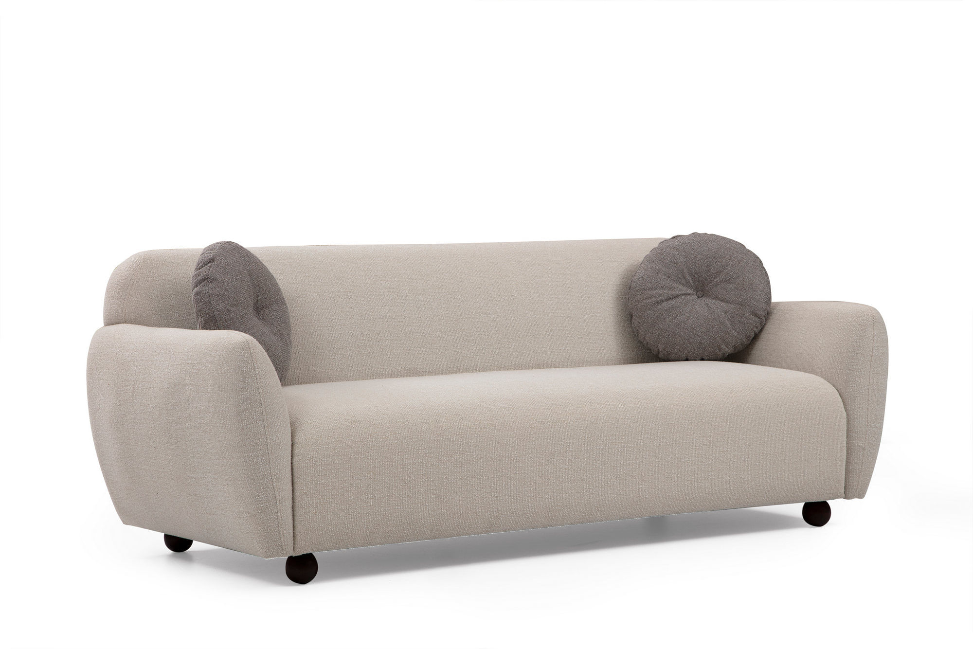 Canapea 3 locuri, Hanah Home, lemn fag si pal, crem, 223x83x86 cm — imaginea 4