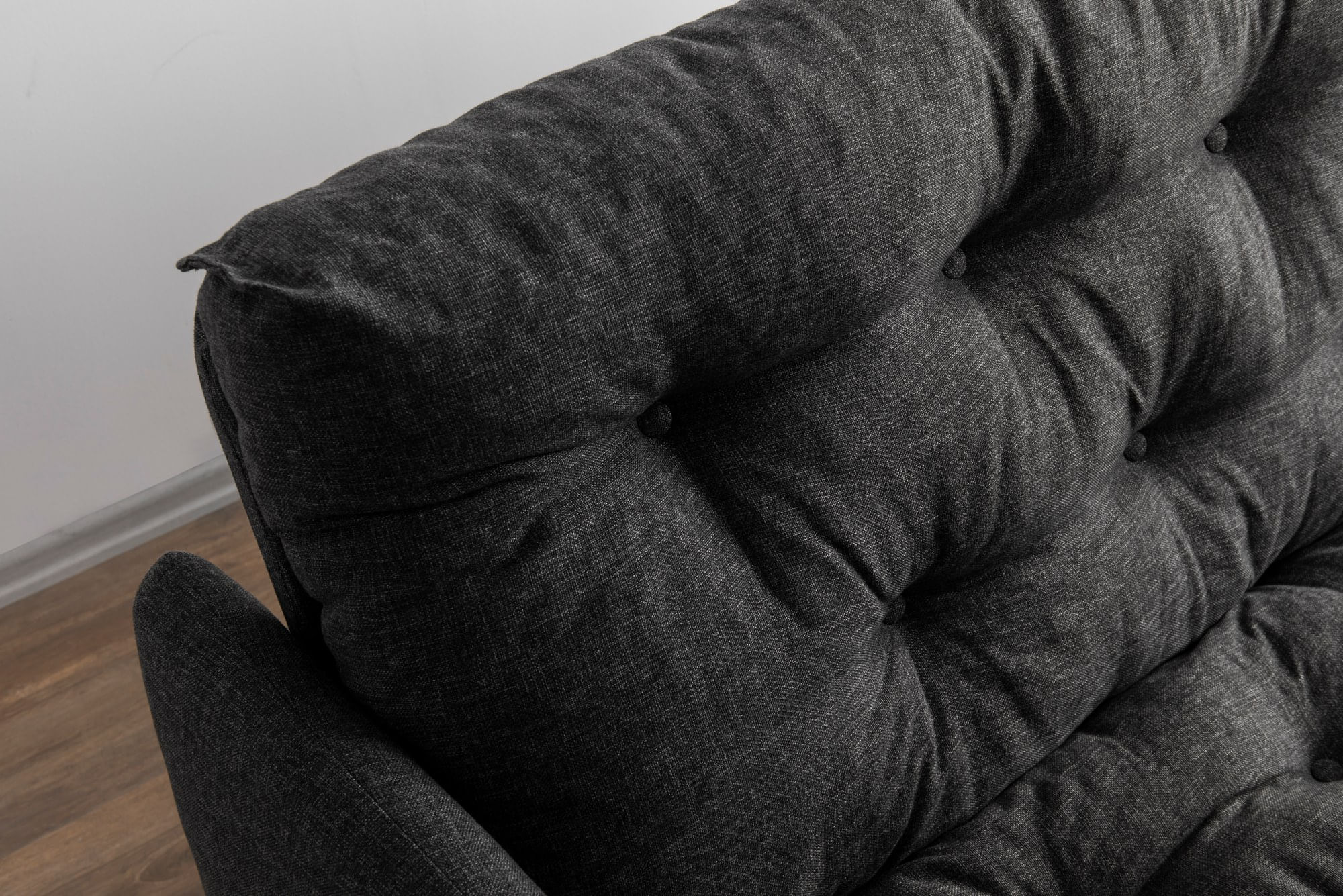Canapea extensibila 3 locuri, Atelier Del Sofa, metal, stofa in, gri inchis, 200x92x82 cm — imaginea 4