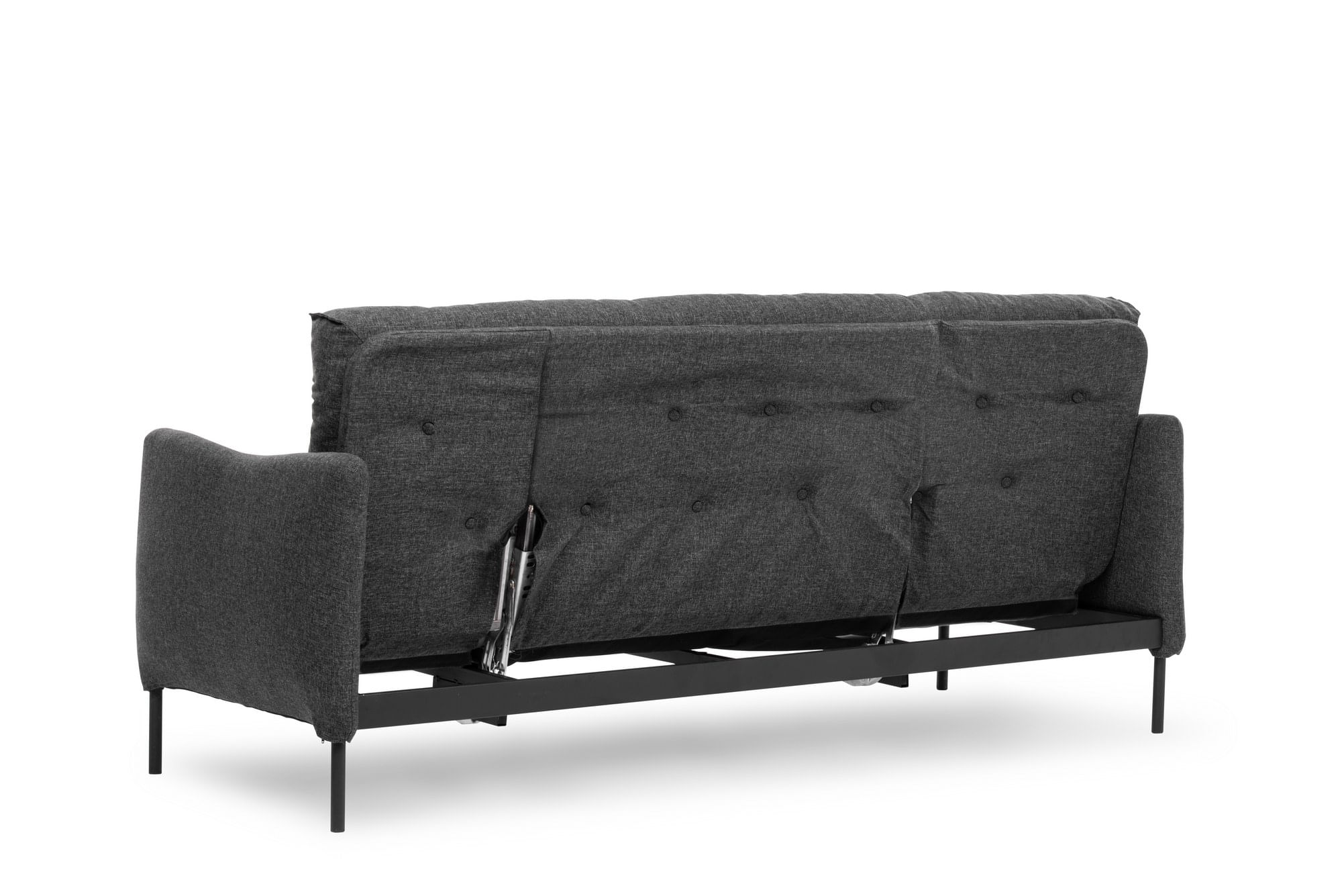 Canapea extensibila 3 locuri, Atelier Del Sofa, metal, stofa in, gri inchis, 200x92x82 cm — imaginea 10