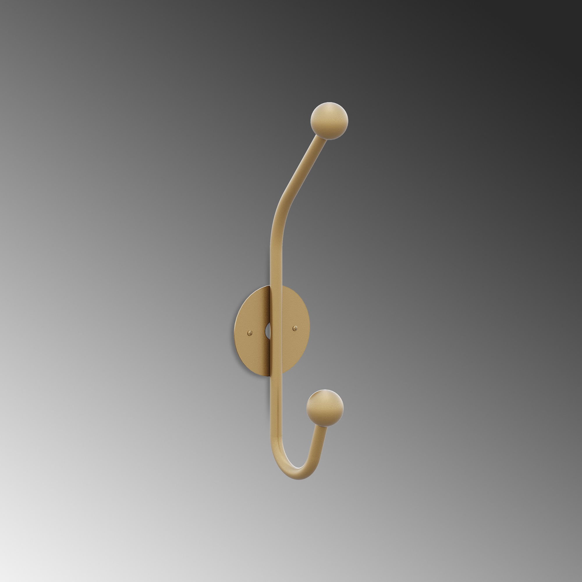 Carlig de perete, Wallxpert, metal, auriu, 6x9x24 cm — imaginea 3