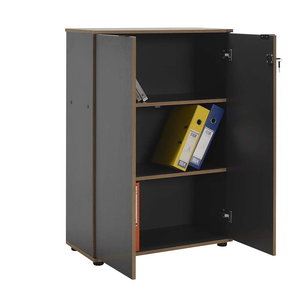 Biblioteca, Hanah Home, pal melaminat, antracit, 72x34x109 cm