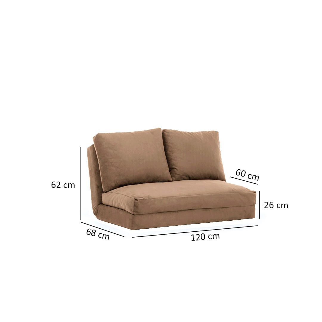 Canapea extensibila, Atelier Del Sofa, metal, poliester, maro deschis, 185x120 cm — imaginea 10