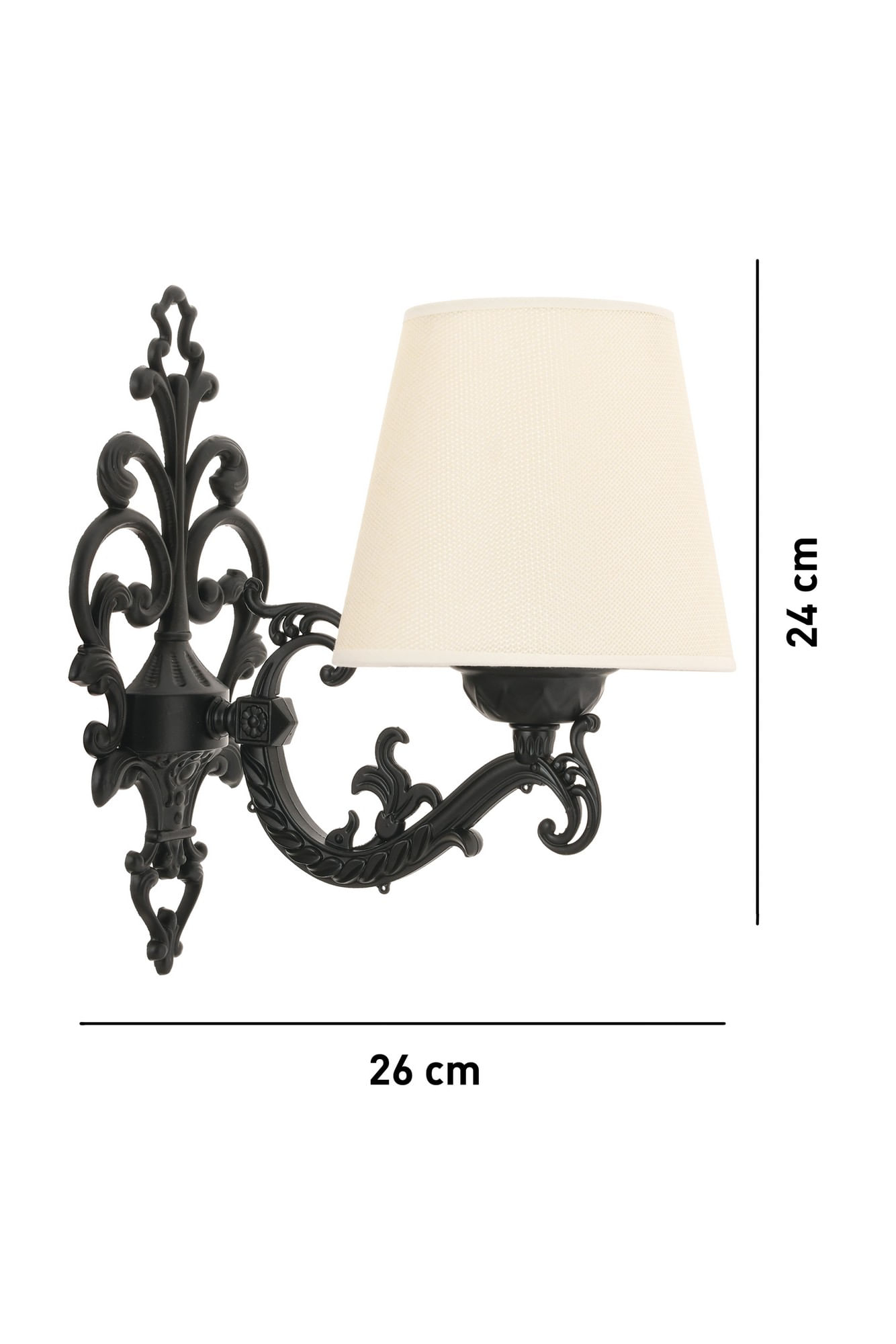Aplica de perete, Opviq, metal, crem, negru, 24x26 cm