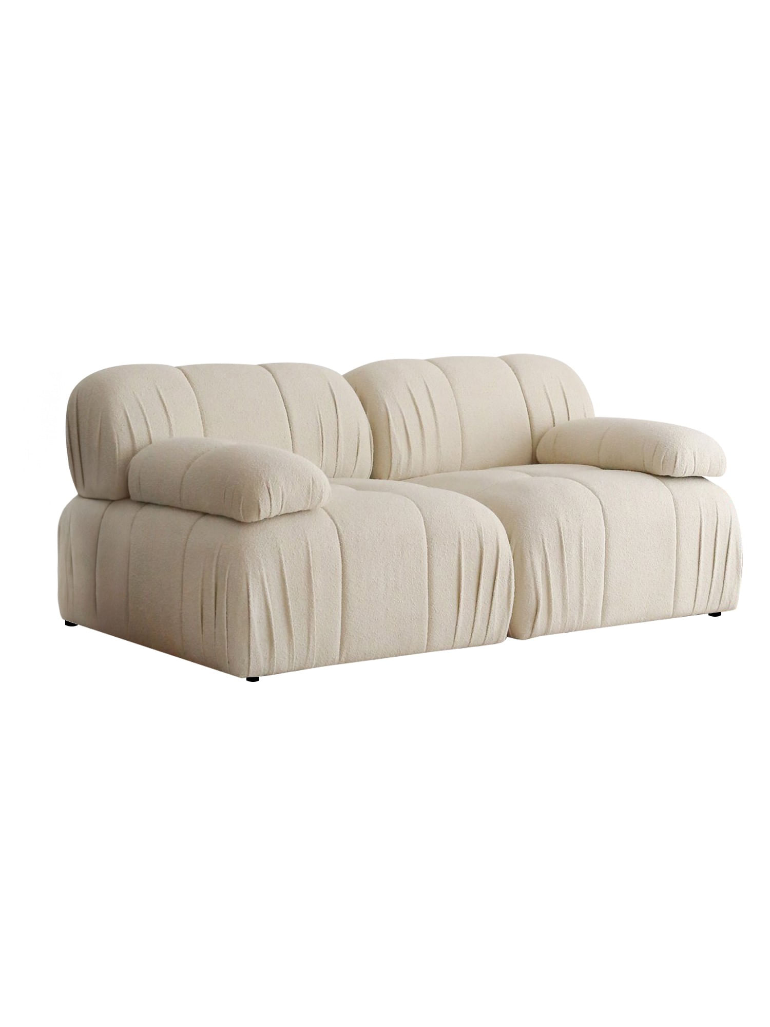 Canapea 2 locuri, Atelier Del Sofa, tesatura teddy, alb, 178x89x74 cm — imaginea 4