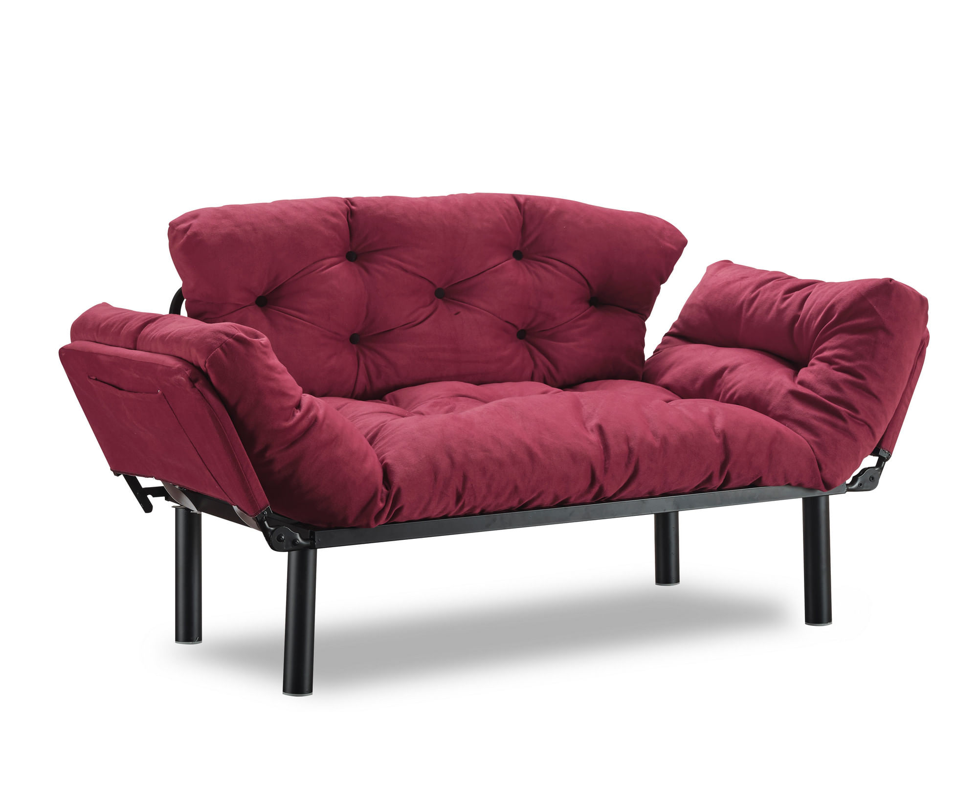 Canapea extensibila, Hanah Home, metal, maro, 155x80x70 cm — imaginea 8