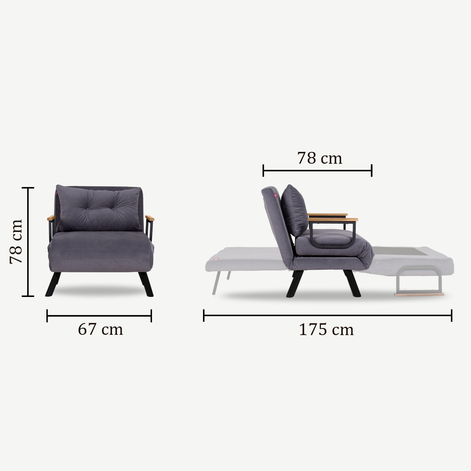 Canapea extensibila, Atelier Del Sofa, metal, crem, 175x60 cm — imaginea 2