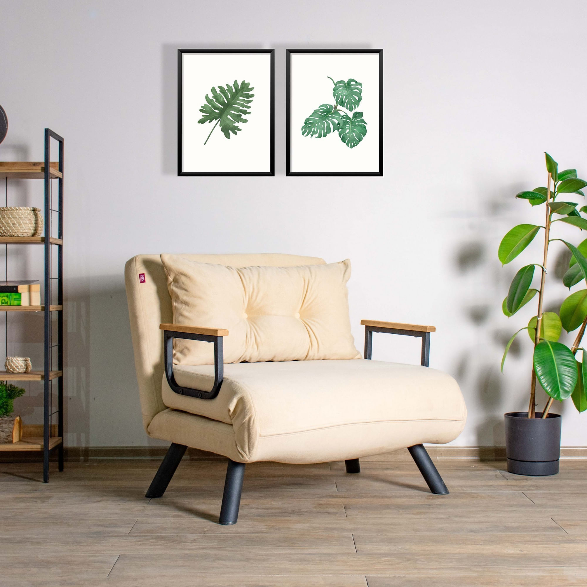 Canapea extensibila, Atelier Del Sofa, metal, crem, 175x60 cm — imaginea 6