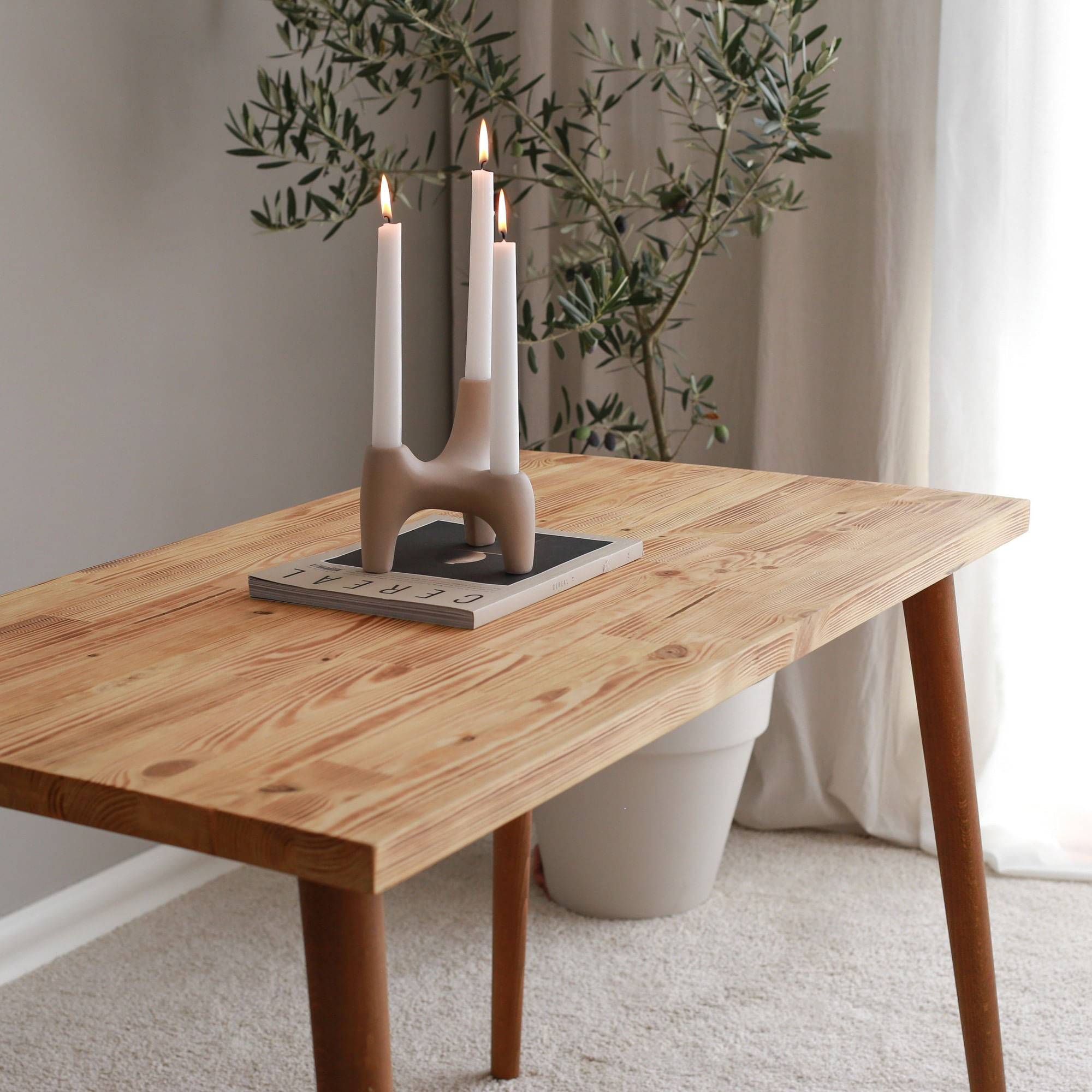 Birou de studiu, Hanah Home, lemn masiv de pin, stejar, 110x60x73 cm — imaginea 7