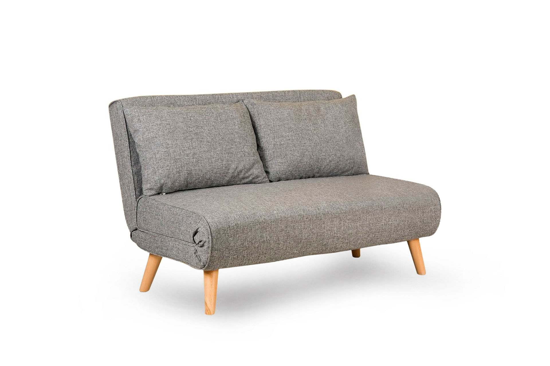 Canapea extensibila, Hanah Home, metal si poliester, gri deschis, 120x79x80 cm — imaginea 5