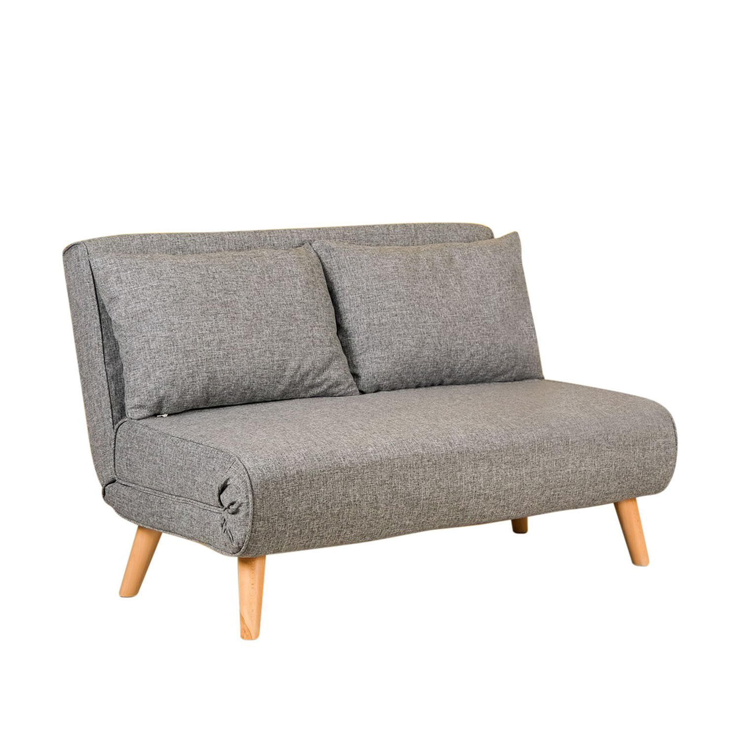 Canapea extensibila, Hanah Home, metal si poliester, gri deschis, 120x79x80 cm — imaginea 7