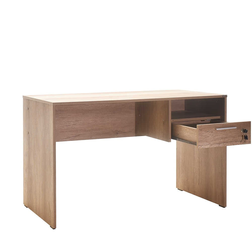 Birou de studiu, Hanah Home, panou de particule melaminat, nuc deschis, 120x60x75 cm — imaginea 12