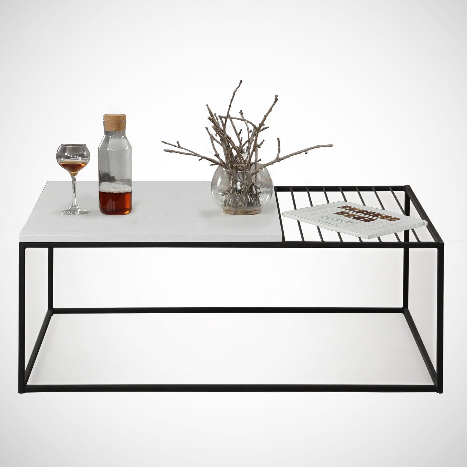 Masuta de cafea, Hanah Home, pal melaminat, alb, 95x55x43 cm, 801CMY2843 — imaginea 3