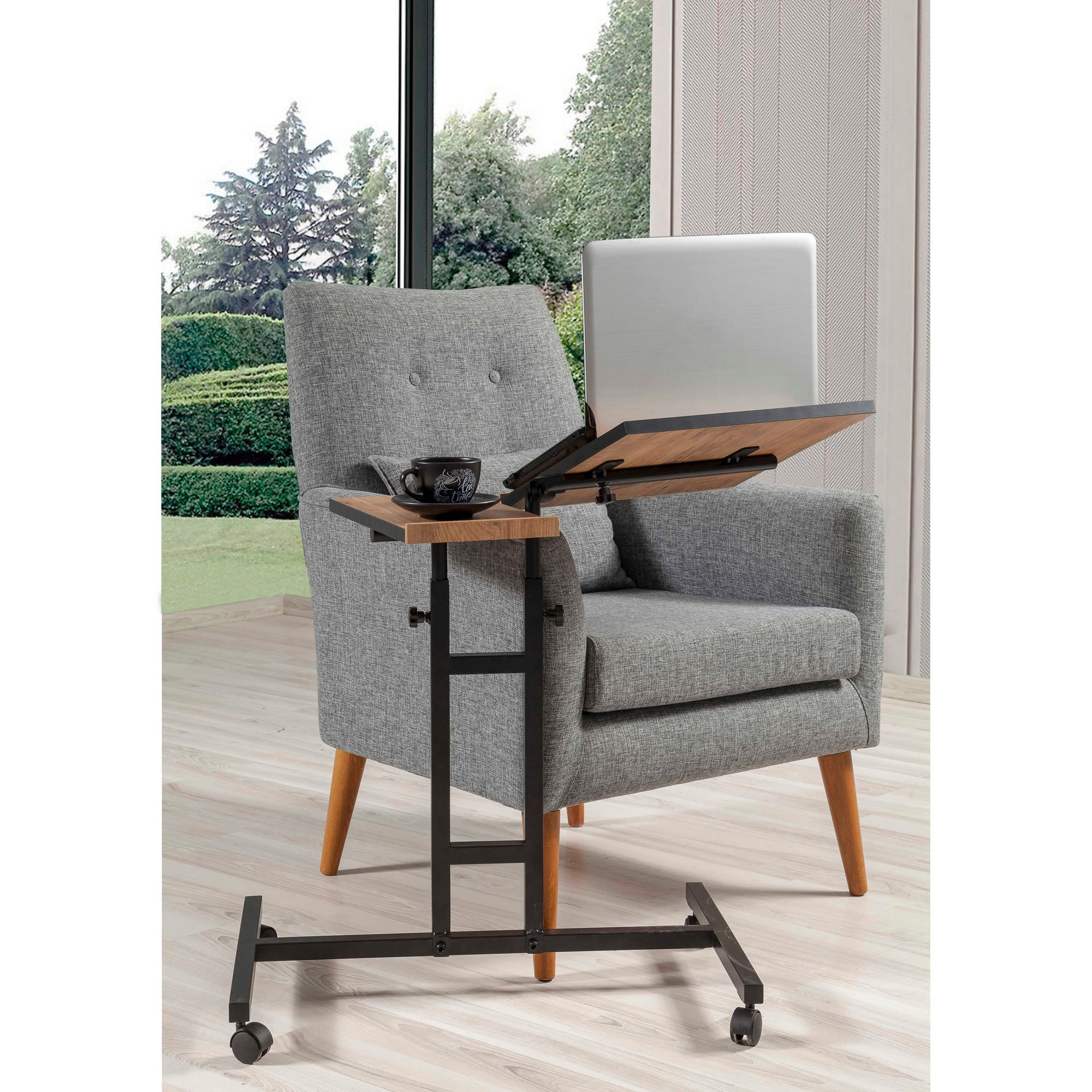 Birou reglabil pentru laptop, Hanah Home, pal melaminat, pin atlantic si negru, 67x45.5x87 cm, 863SPH2813 — imaginea 9