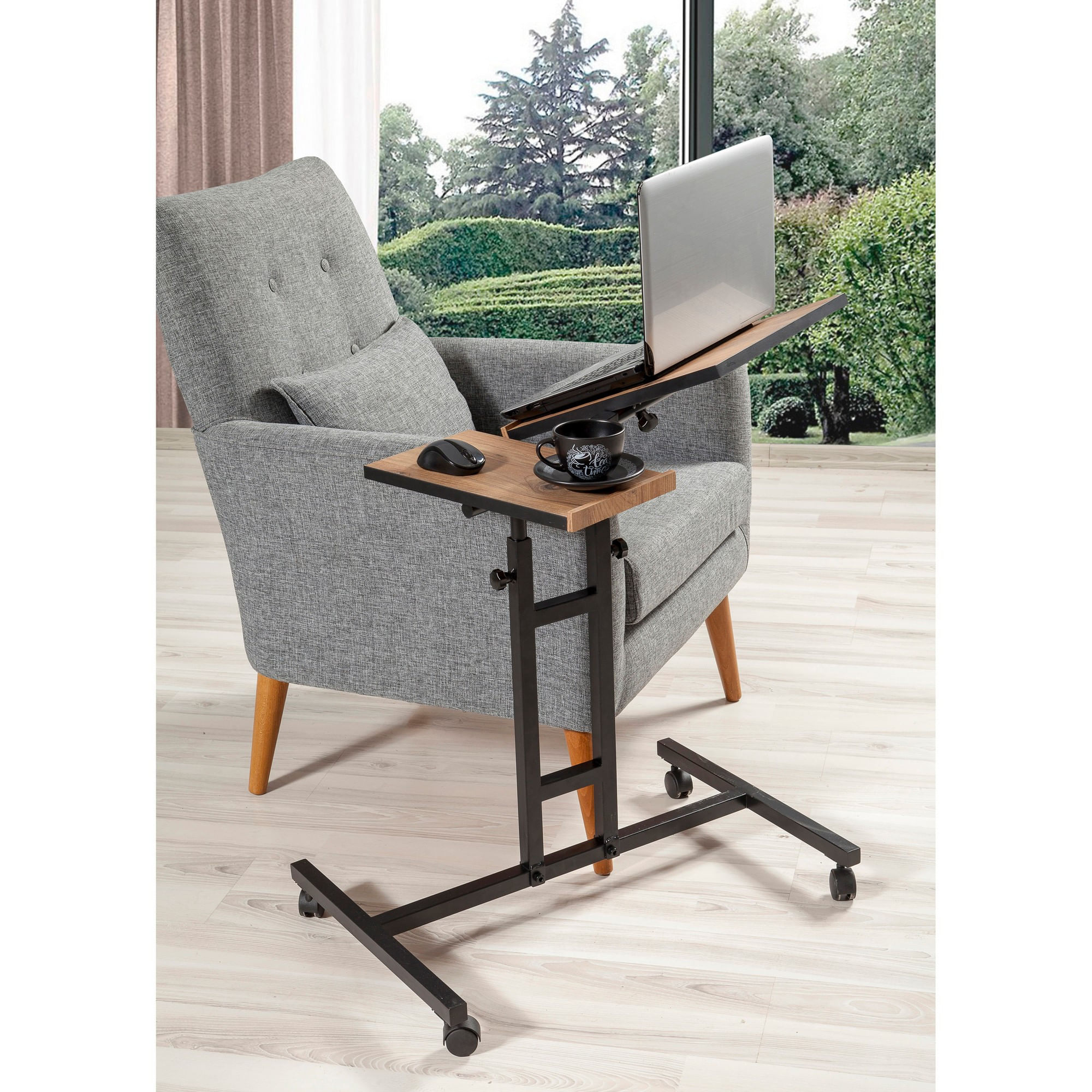 Birou reglabil pentru laptop, Hanah Home, pal melaminat, pin atlantic si negru, 67x45.5x87 cm, 863SPH2813 — imaginea 12