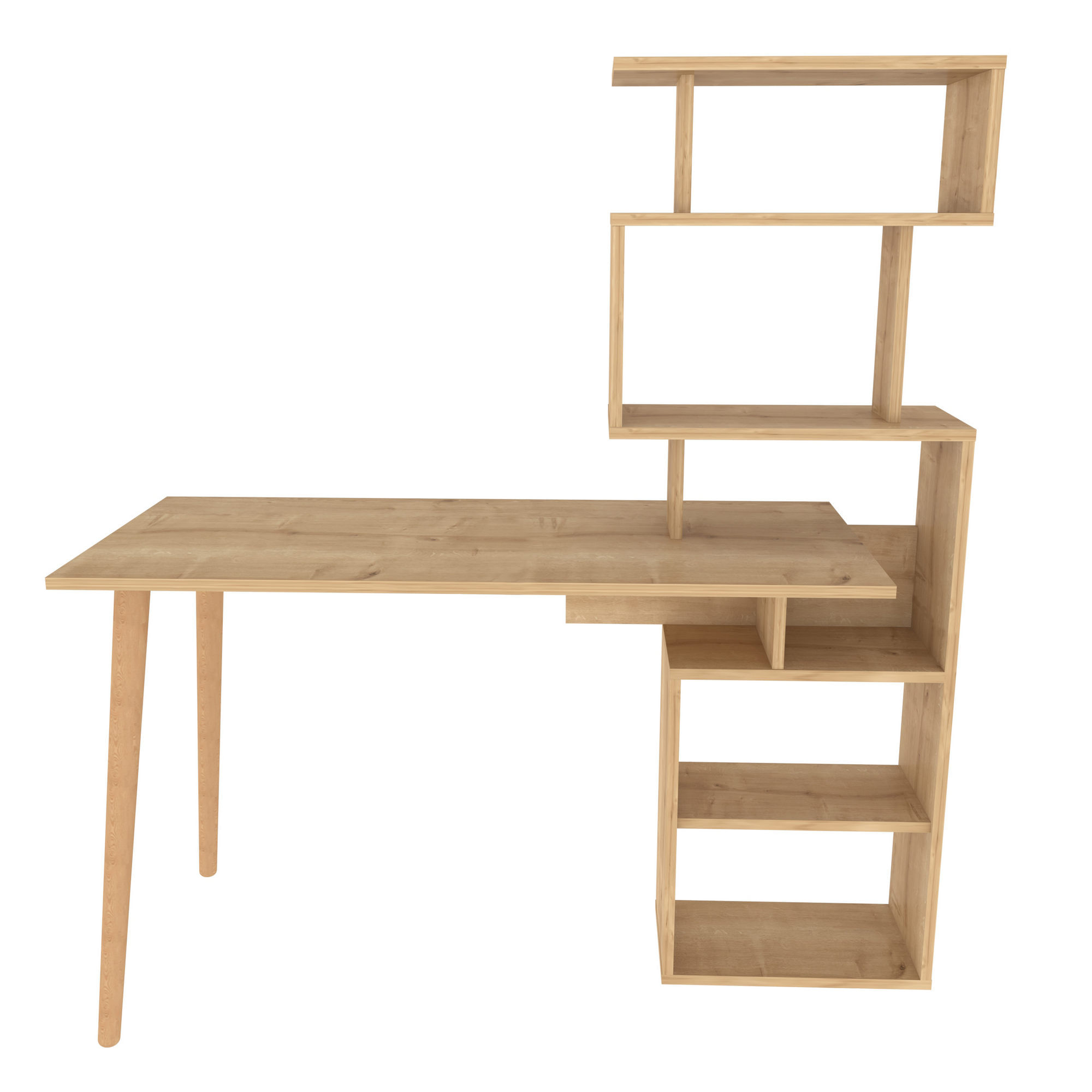 Birou, Hanah Home, pal melaminat, stejar, 133x55x146.4 cm — imaginea 2