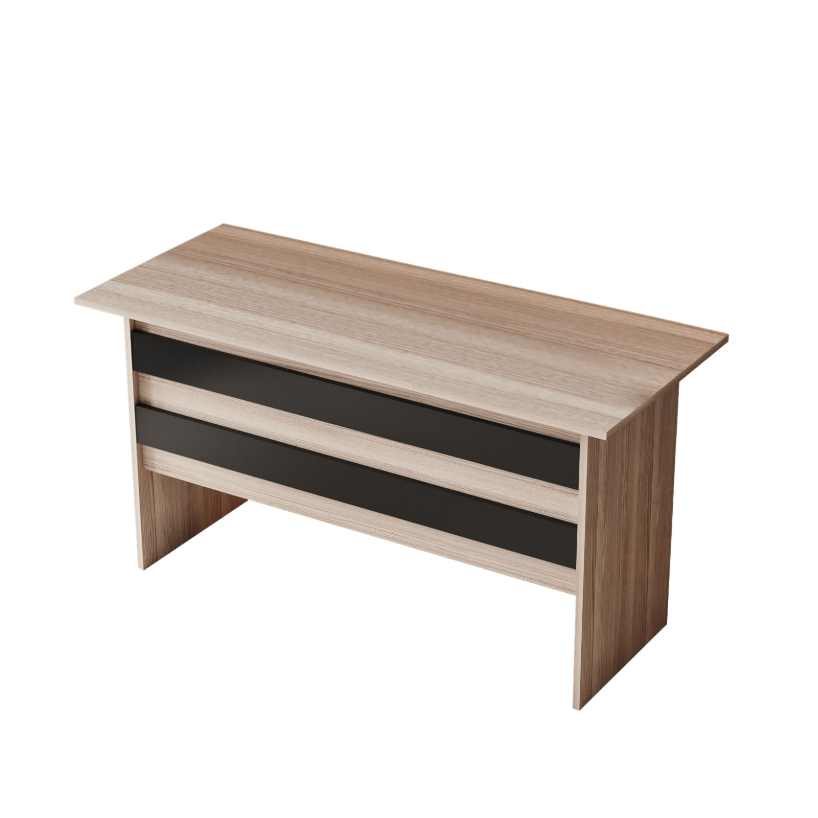 Birou de studiu, Hanah Home, pal melaminat, stejar si negru, 140x60x73.8 cm — imaginea 2
