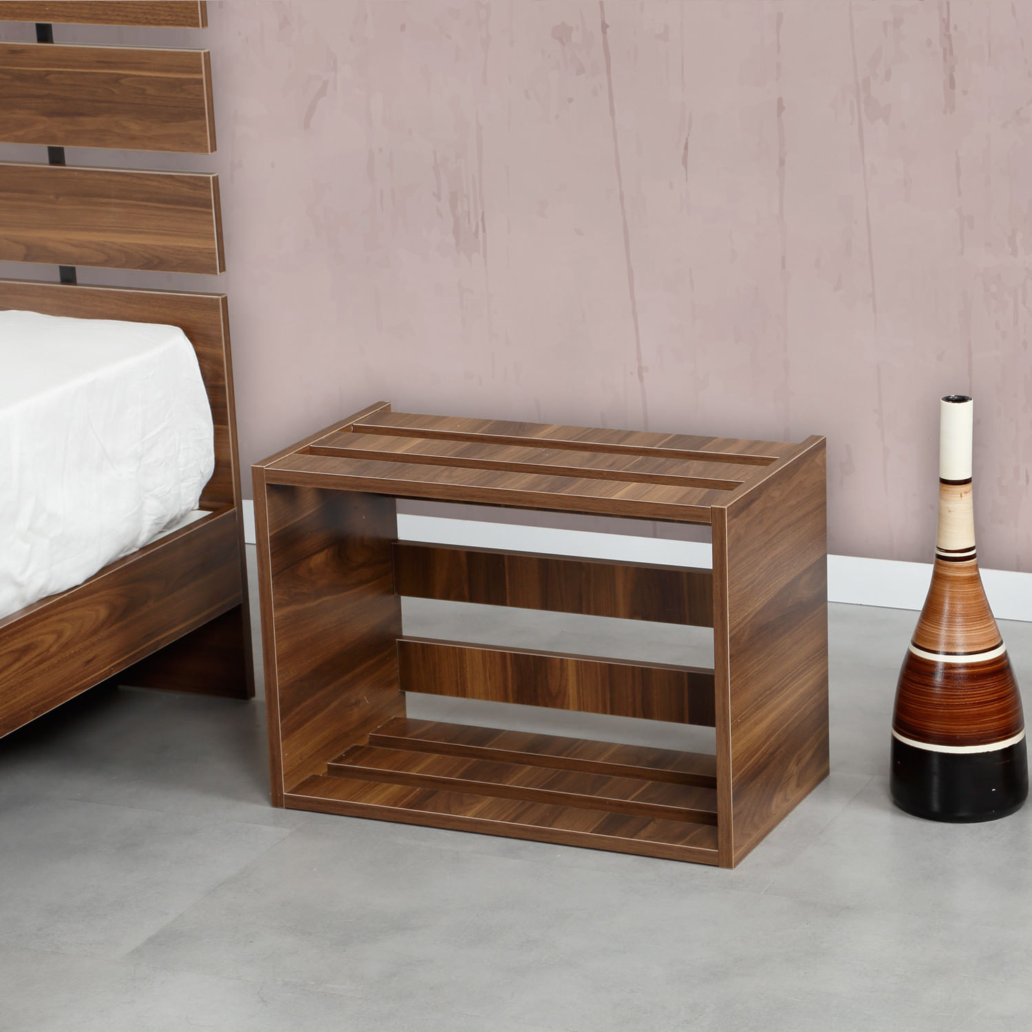 Noptiera, Hanah Home, pal melaminat, nuc, 60x43x33 cm — imaginea 5