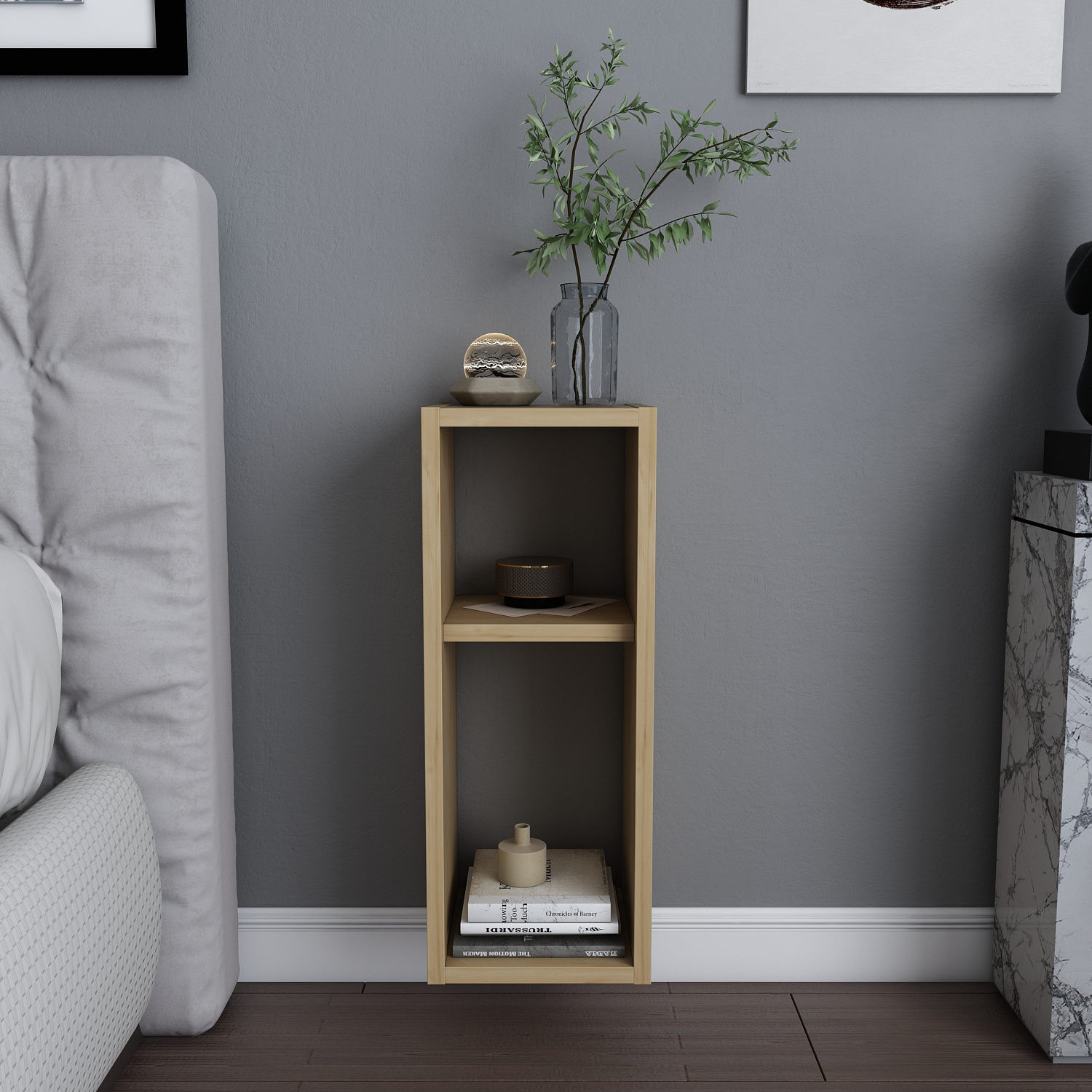 Noptiera, Hanah Home, pal melaminat, stejar, 23.2x22x59.6 cm — imaginea 5
