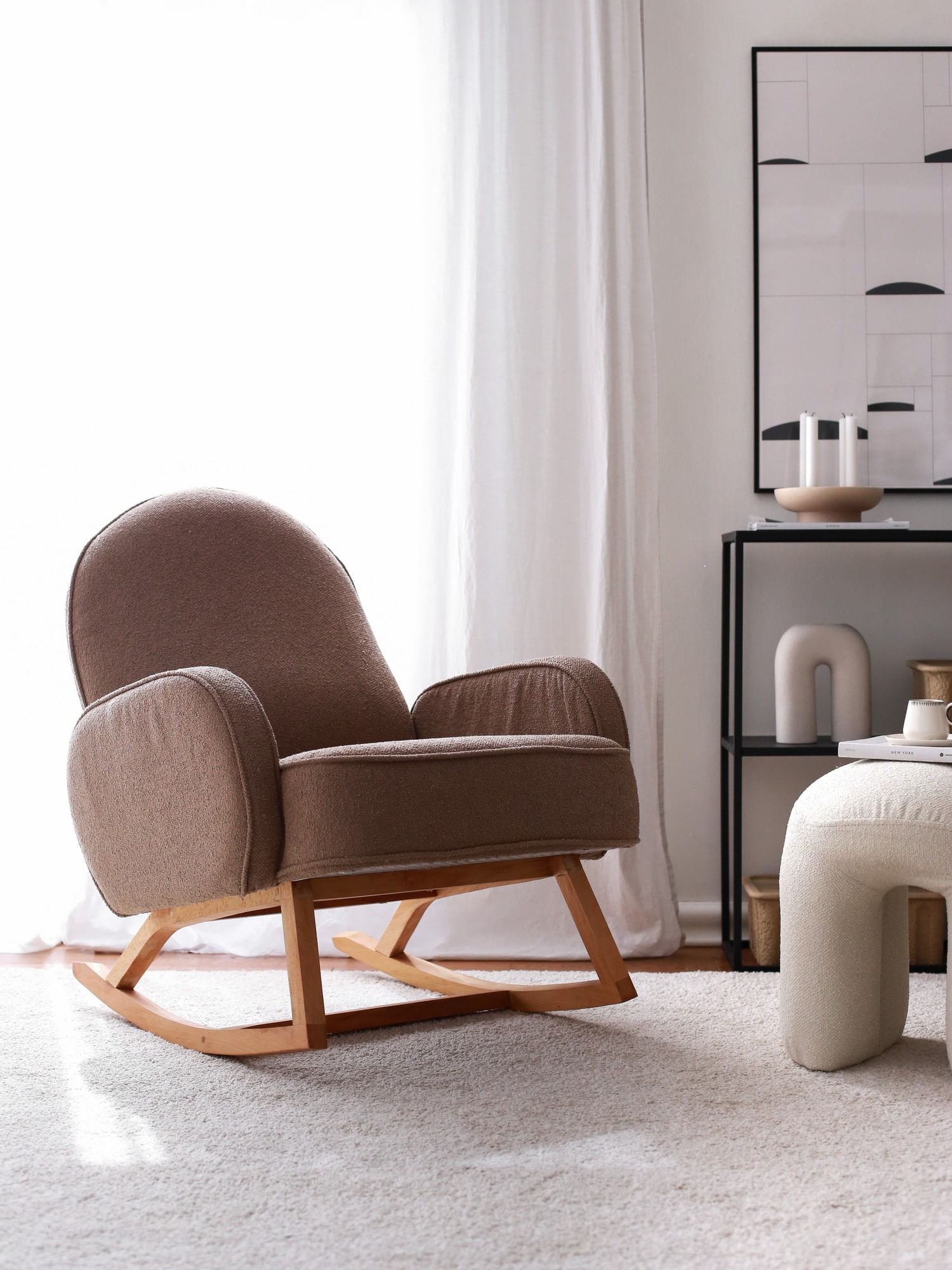 Fotoliu, Atelier Del Sofa, catifea, maro, 78x91x75 cm