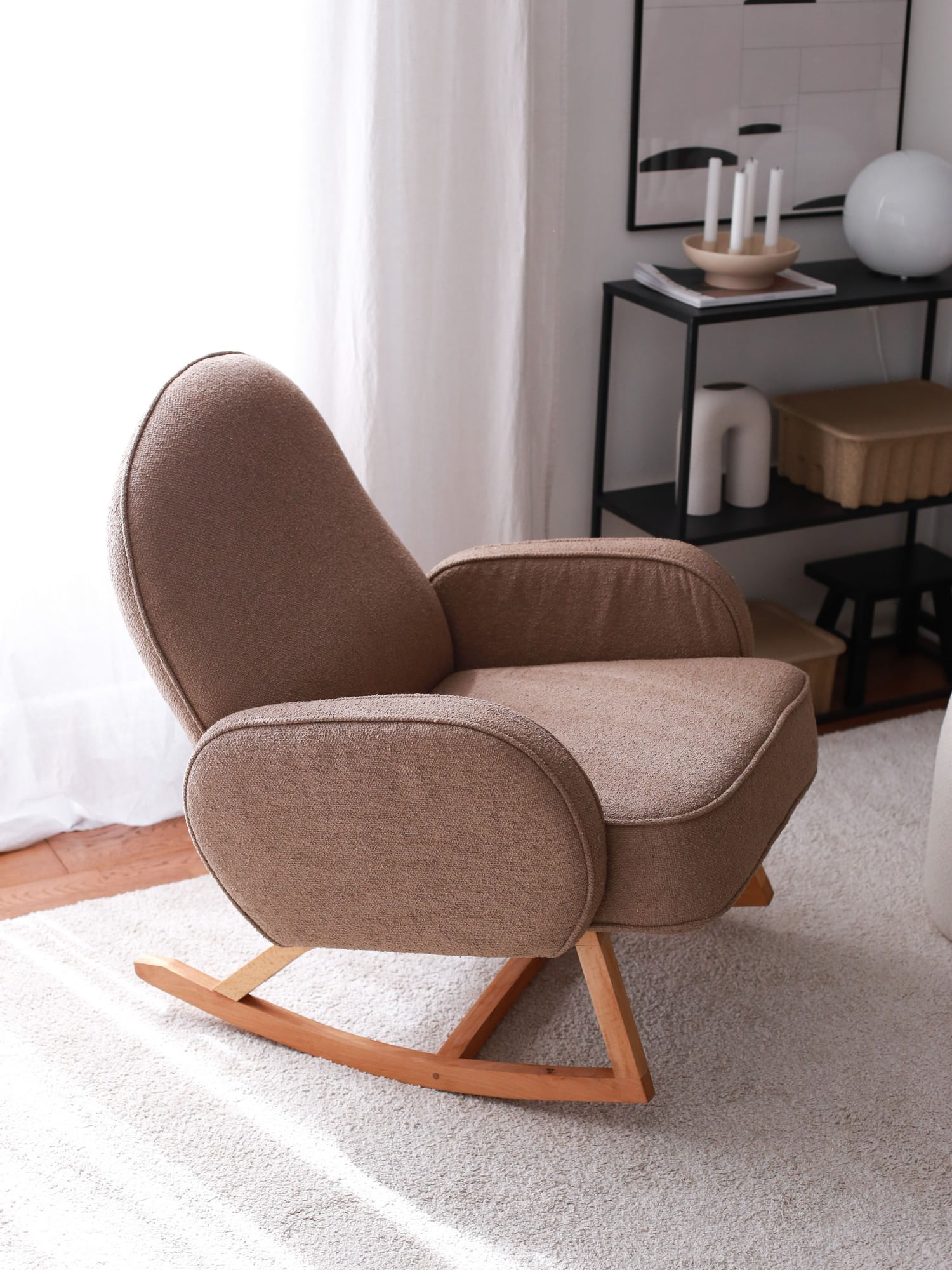Fotoliu, Atelier Del Sofa, catifea, maro, 78x91x75 cm — imaginea 3