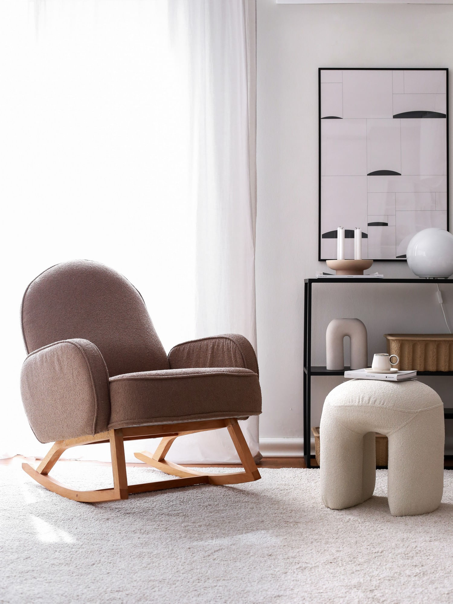 Fotoliu, Atelier Del Sofa, catifea, maro, 78x91x75 cm — imaginea 5