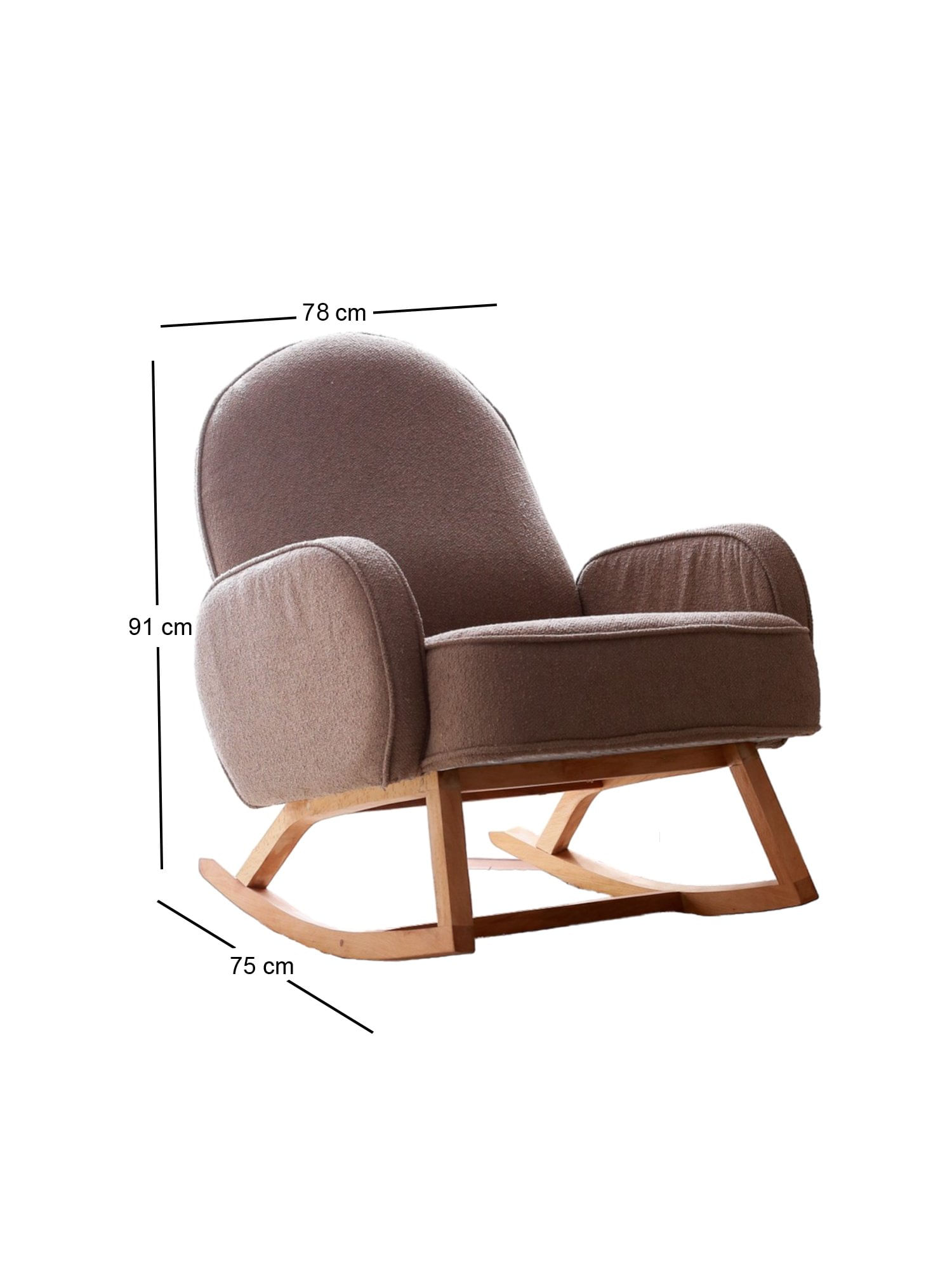 Fotoliu, Atelier Del Sofa, catifea, maro, 78x91x75 cm — imaginea 6