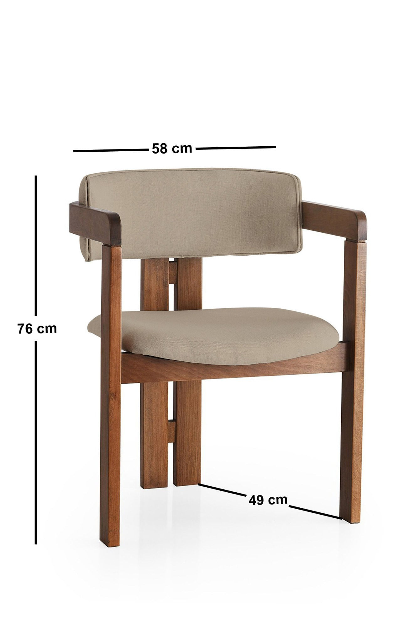 Fotoliu, Hanah Home, lemn, in, nuc, nurca, 58x49x76 cm — imaginea 3