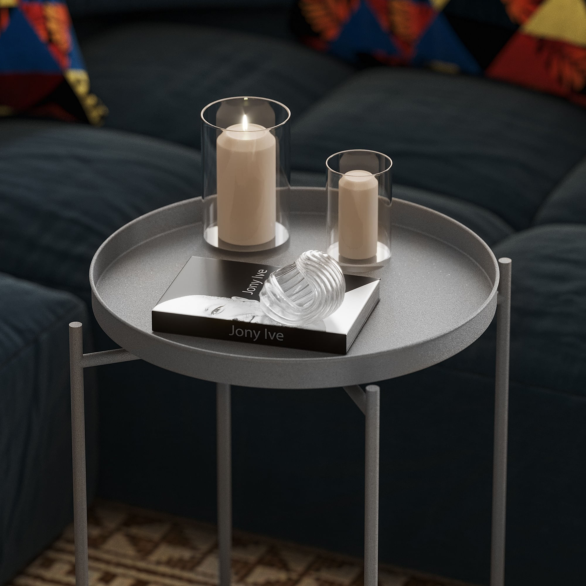 Masuta de cafea, Hanah Home, metal, gri, 46x46x56 cm, 491CRT1142 — imaginea 3