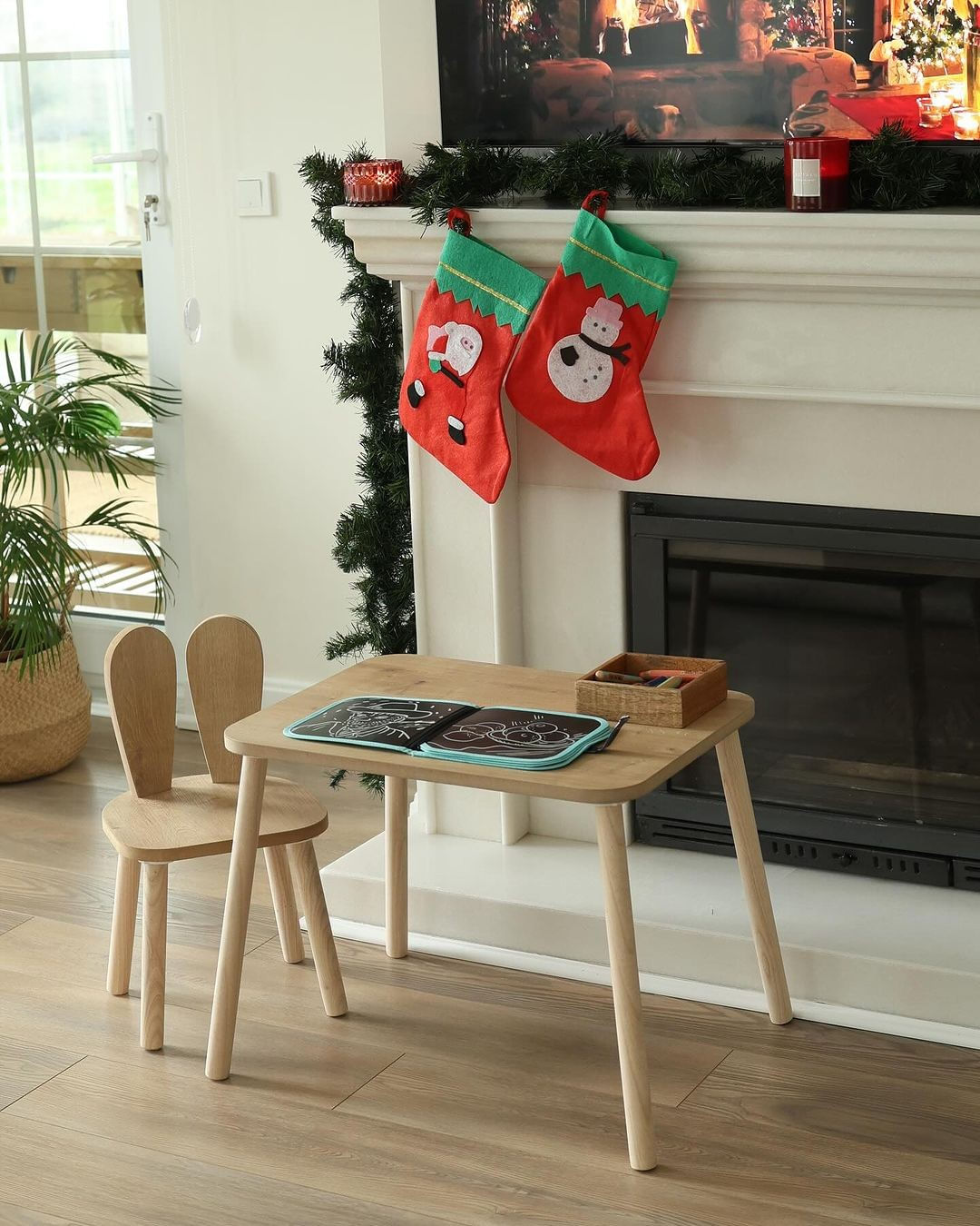 Set masa si scaun copii, Hanah Home, mdf, maro, masa 50x45x60 cm, scaun 30x25x30 cm - imagine 2