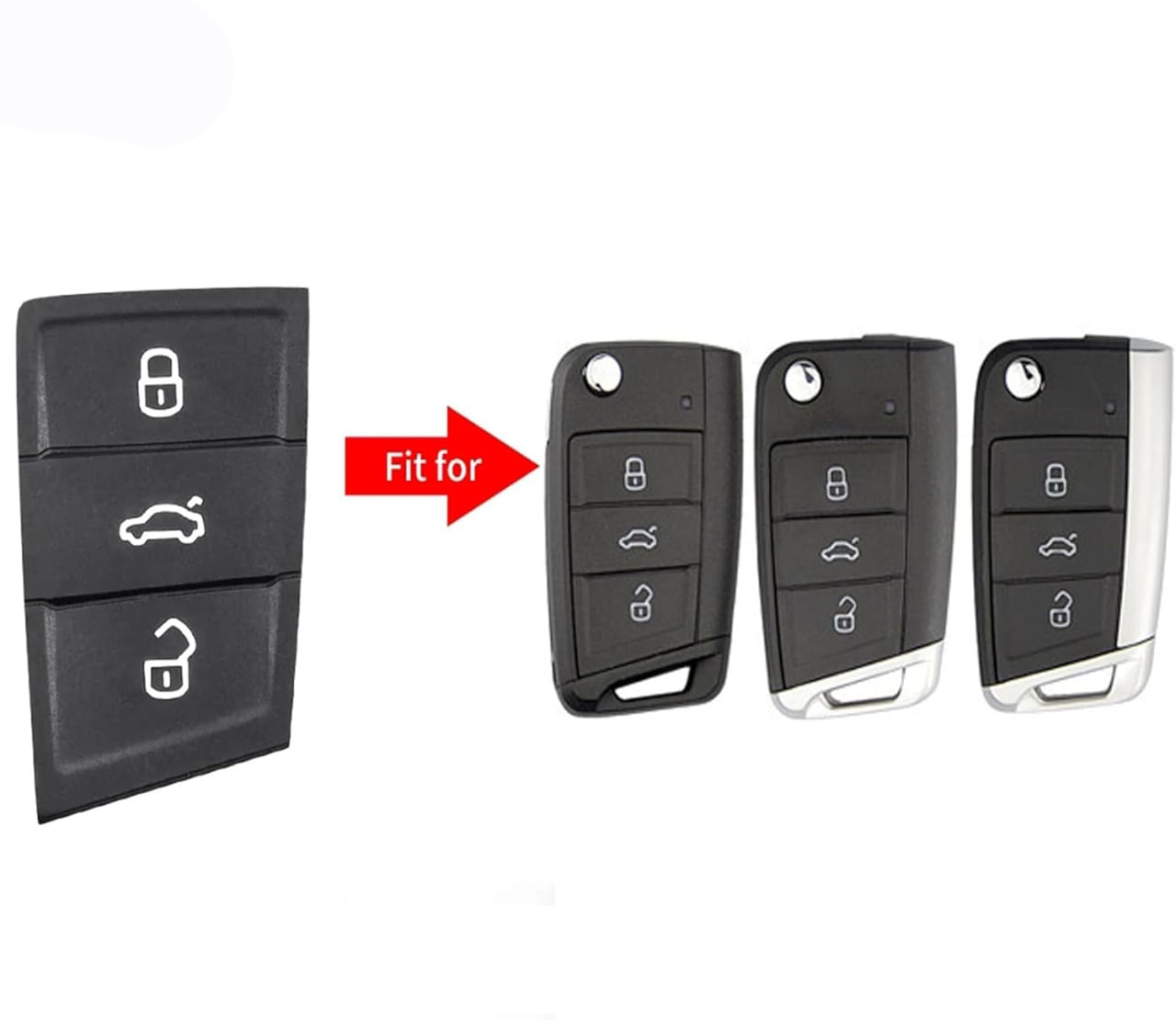 Membrana Cauciuc Butoane Cheie Auto VW Golf 7, Polo, Seat Leon, Ibiza, Ateca, Skoda Kodiaq, Karoq, Fabia