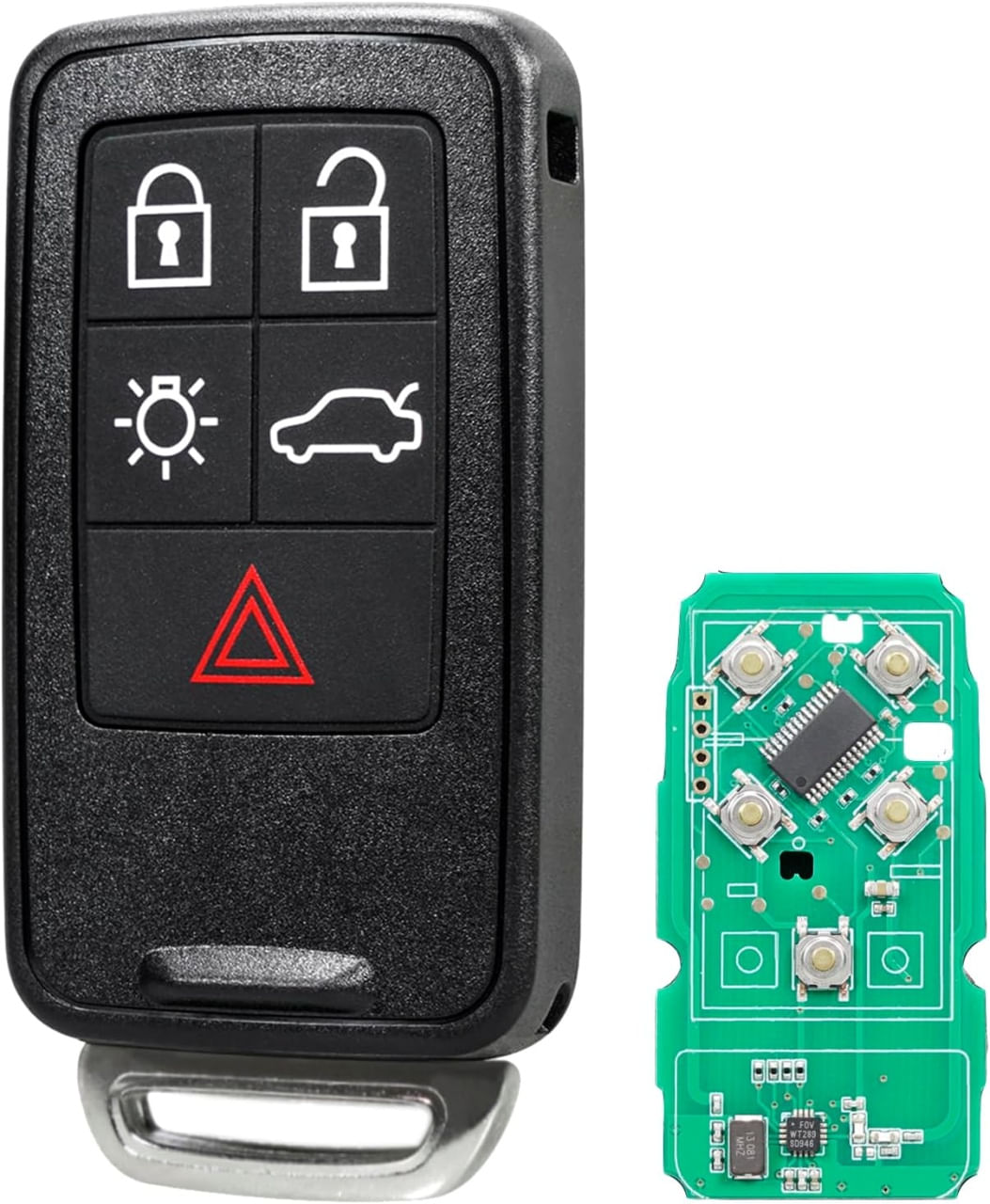 Cheie Auto Programabila Completa 433MHz, Techstar, cu 5 butoane si Cip ID46, Compatibila Volvo S60, V60, V70, XC6
