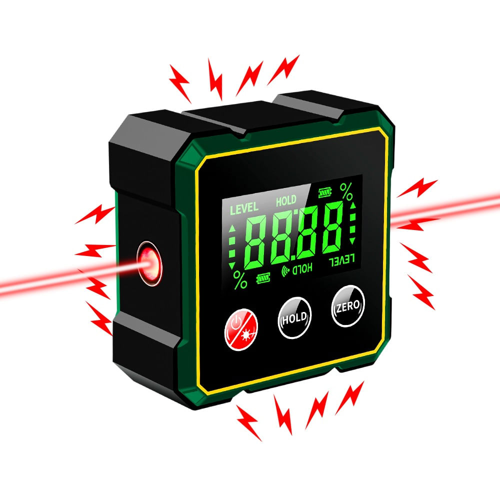 Inclinometru Digital Profesional cu Laser, Portabil, Baza Magnetica, Afisaj LCD, Nivela Digitala - 3 | YEO