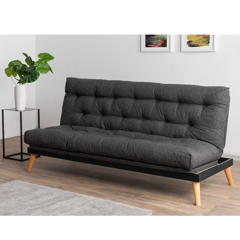Canapea extensibila 3 locuri, Atelier Del Sofa, stofa in, gri inchis, 185x82x92 cm — imaginea 4