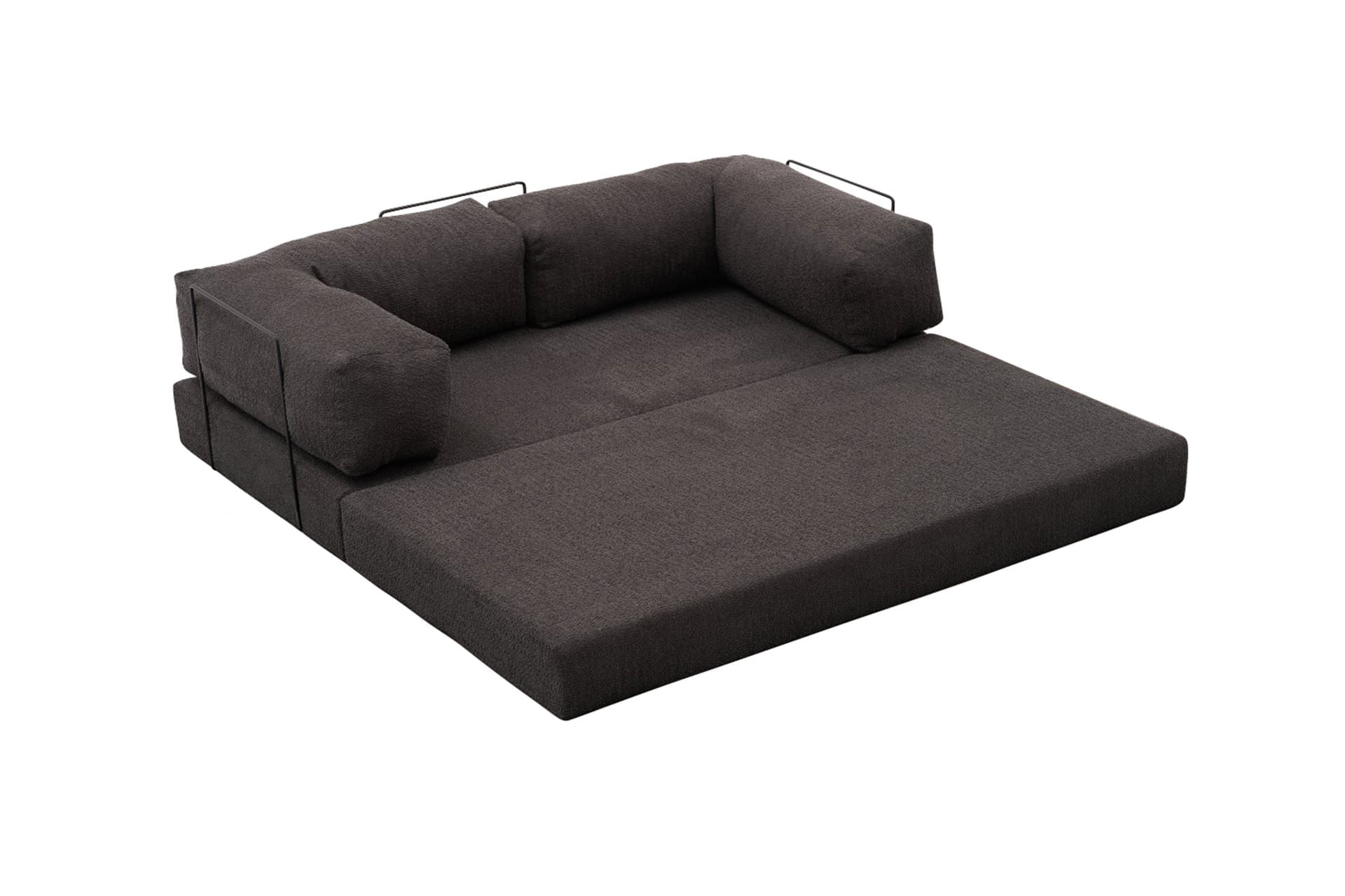 Canapea 3 locuri, Atelier Del Sofa, chenille, antracit, 190x75x95 cm — imaginea 9