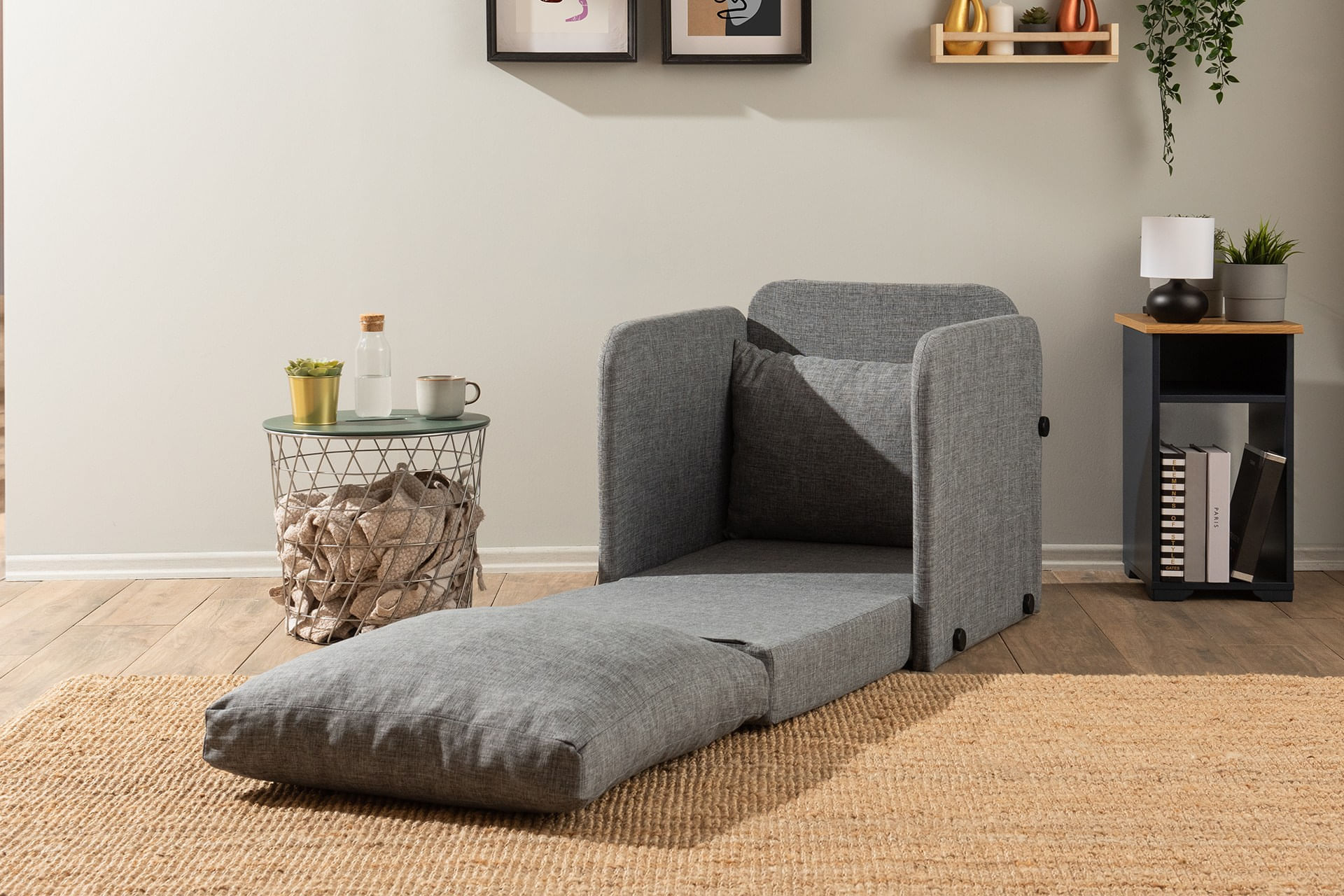 Canapea extensibila, Atelier Del Sofa, textil, gri deschis, 68x70x66 cm — imaginea 5