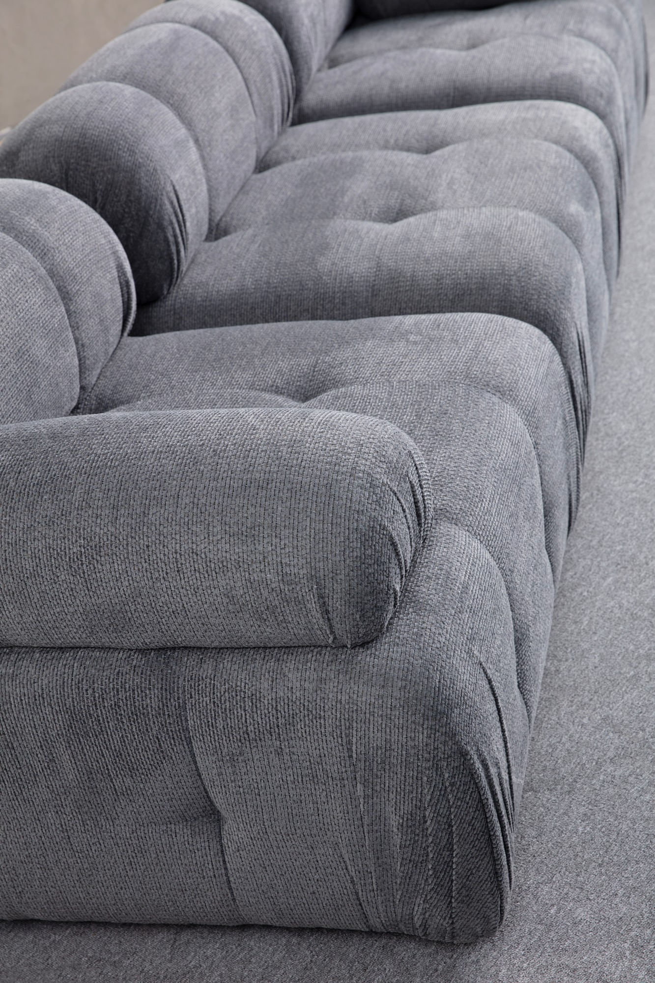 Canapea 3 locuri, Atelier Del Sofa, lemn fag si pal, gri, 290x95x75 cm — imaginea 3