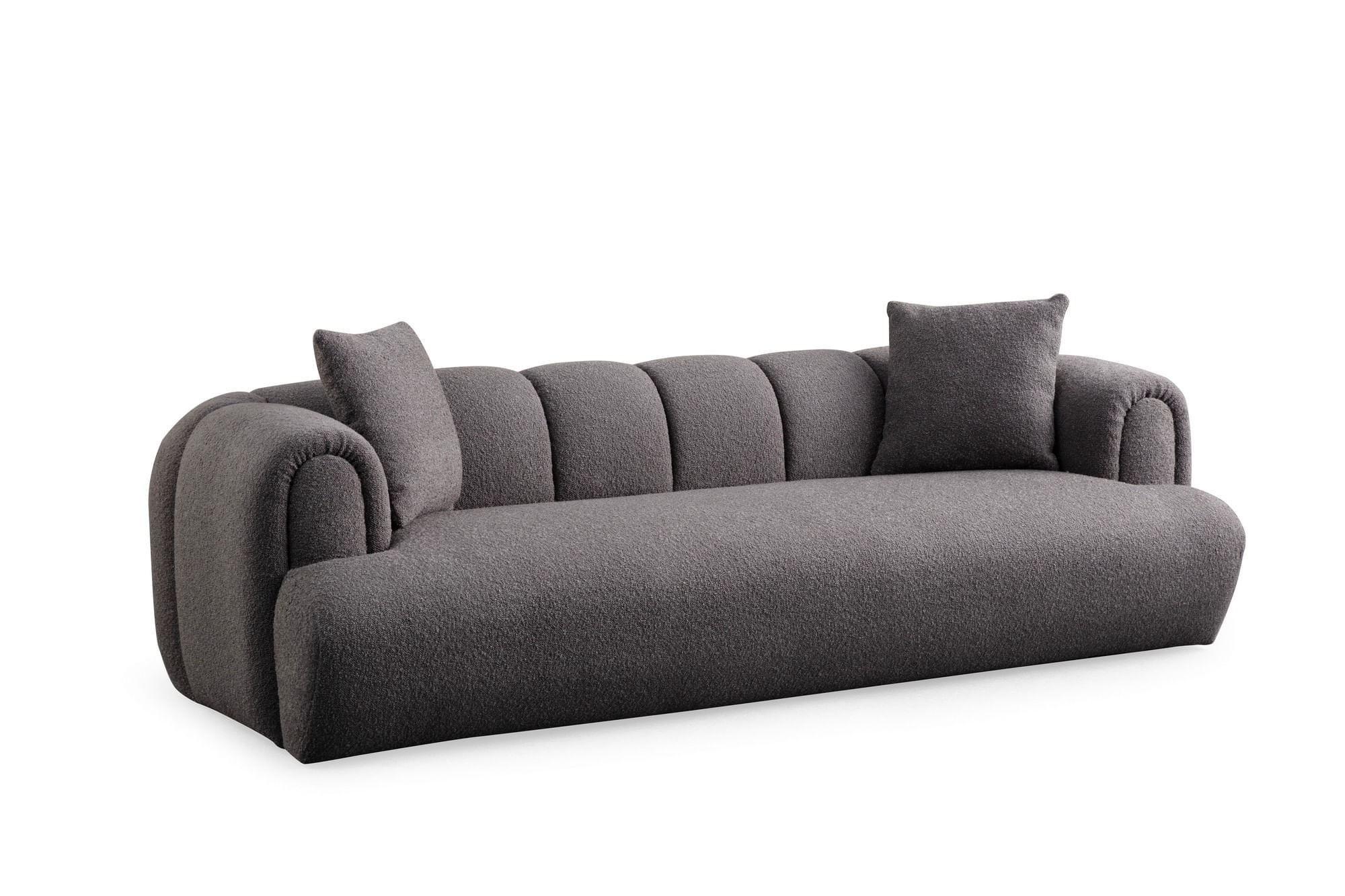 Canapea 3 locuri, Atelier Del Sofa, poliester, antracit, 255x115x77 cm