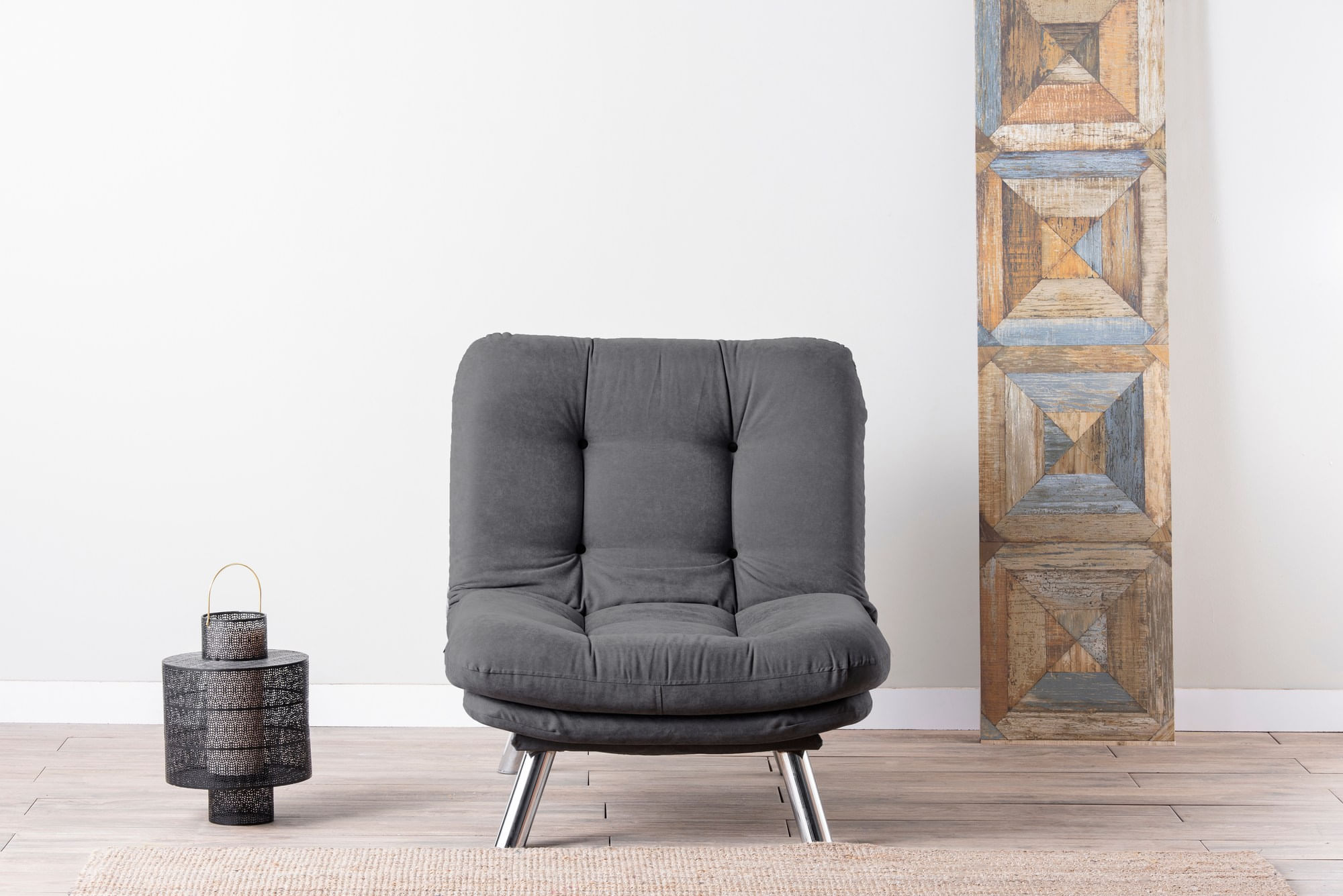 Canapea 1 loc, Atelier Del Sofa, metal, gri, 88x105x90 cm — imaginea 3