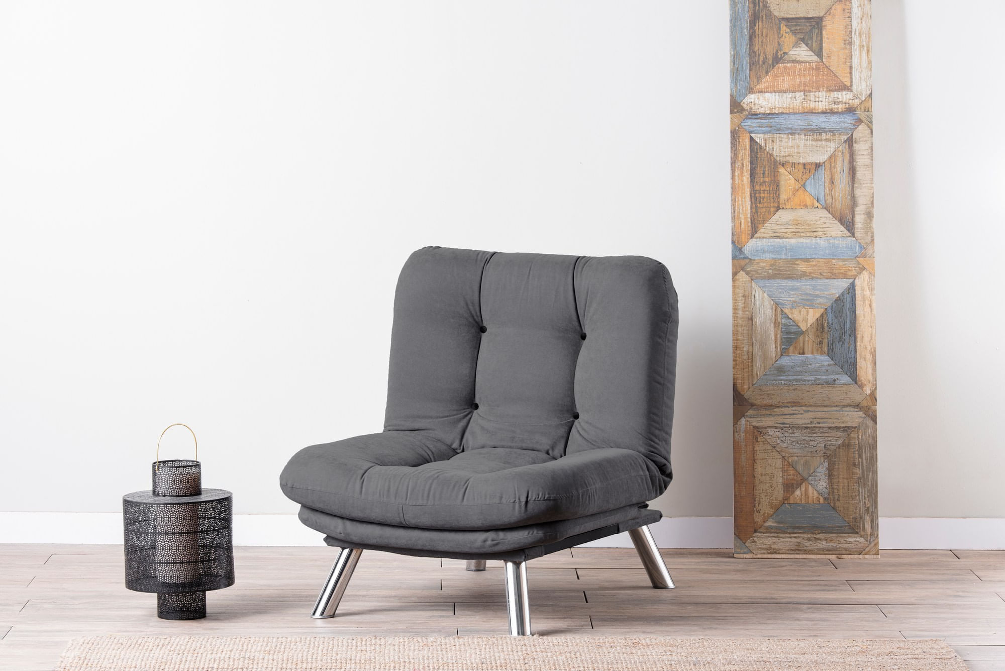 Canapea 1 loc, Atelier Del Sofa, metal, gri, 88x105x90 cm — imaginea 5