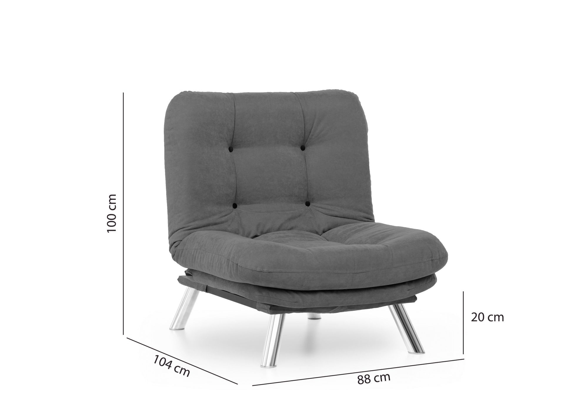 Canapea 1 loc, Atelier Del Sofa, metal, gri, 88x105x90 cm — imaginea 10