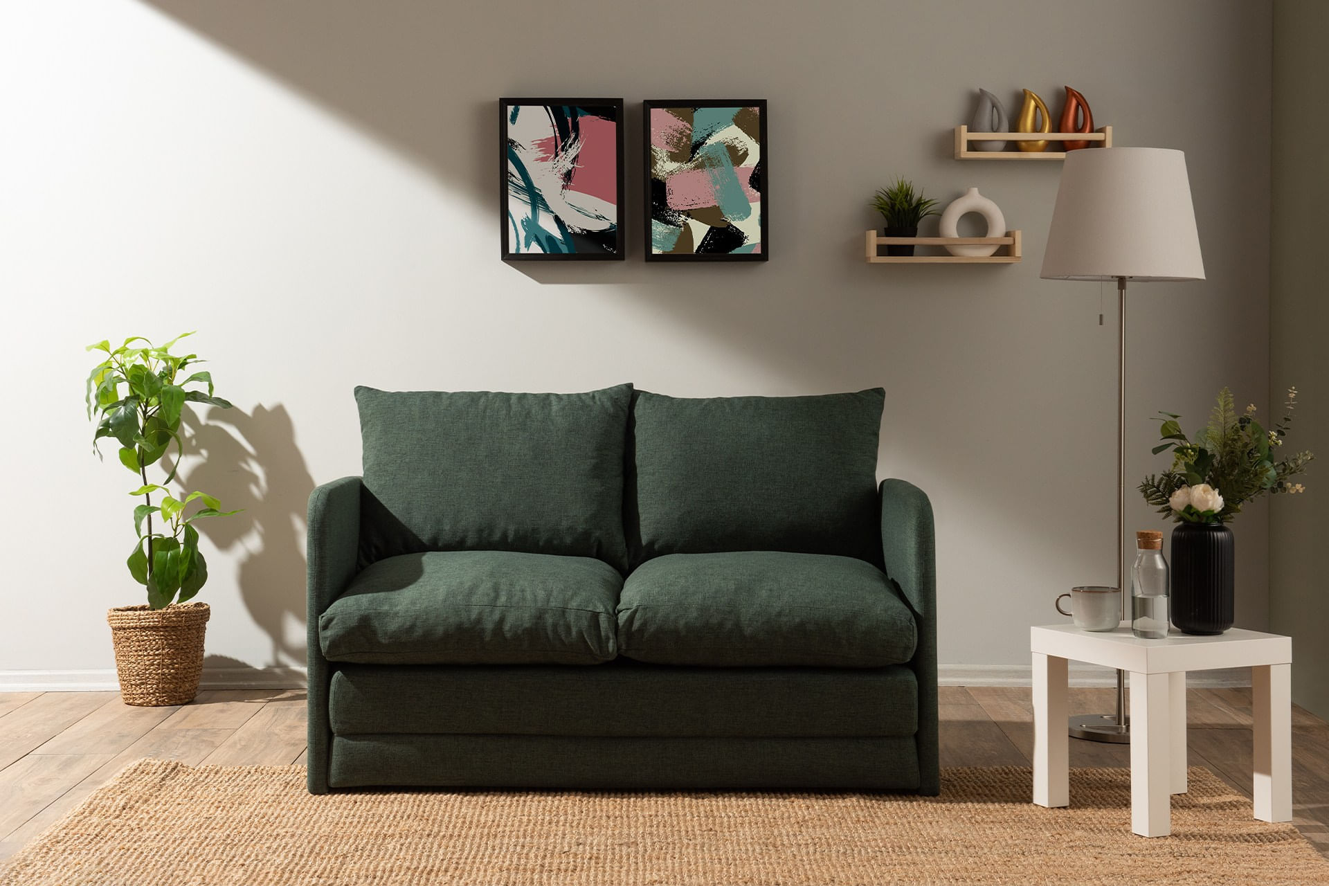 Canapea extensibila, Atelier Del Sofa, metal, verde, 128x70x66 cm — imaginea 2