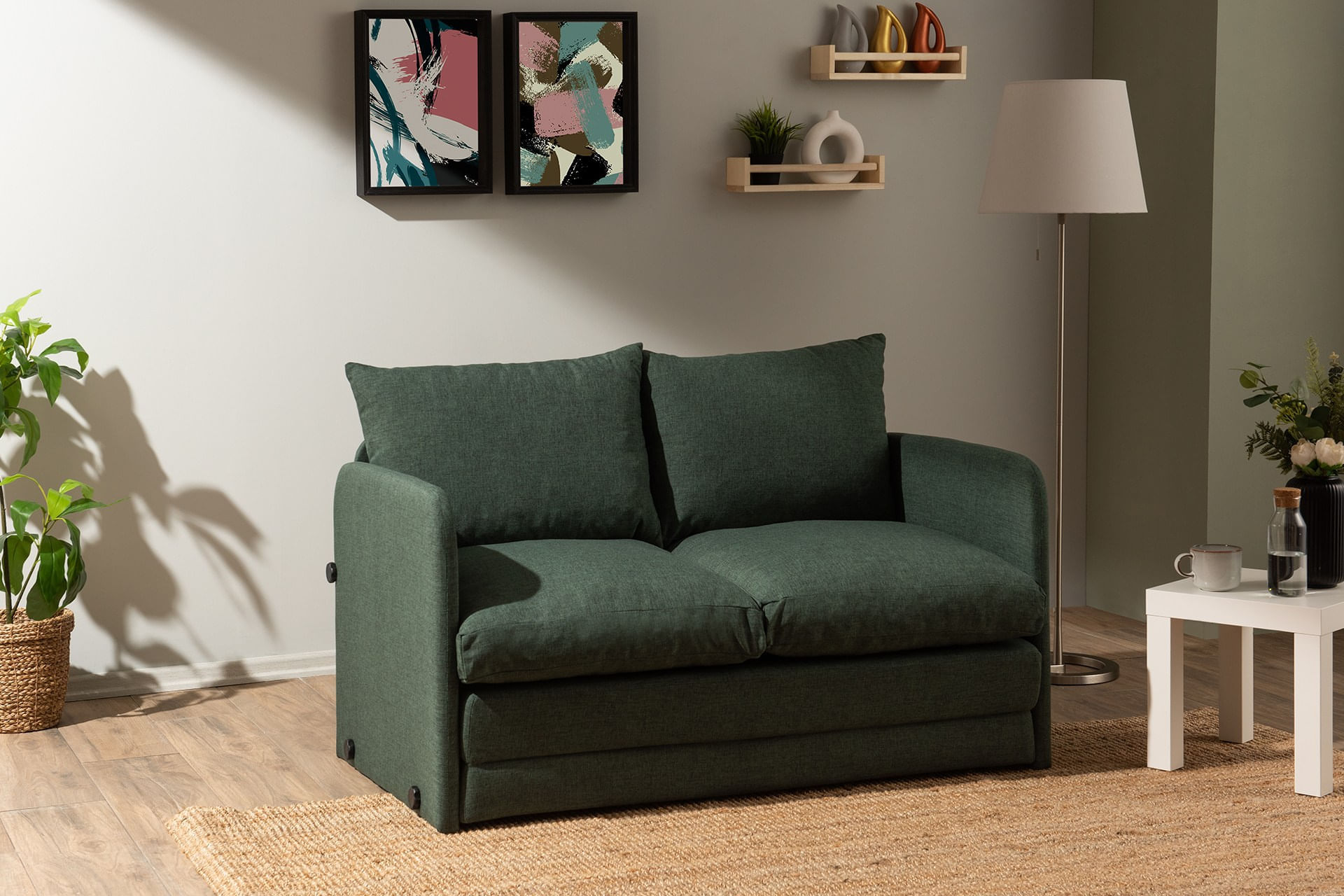 Canapea extensibila, Atelier Del Sofa, metal, verde, 128x70x66 cm — imaginea 3
