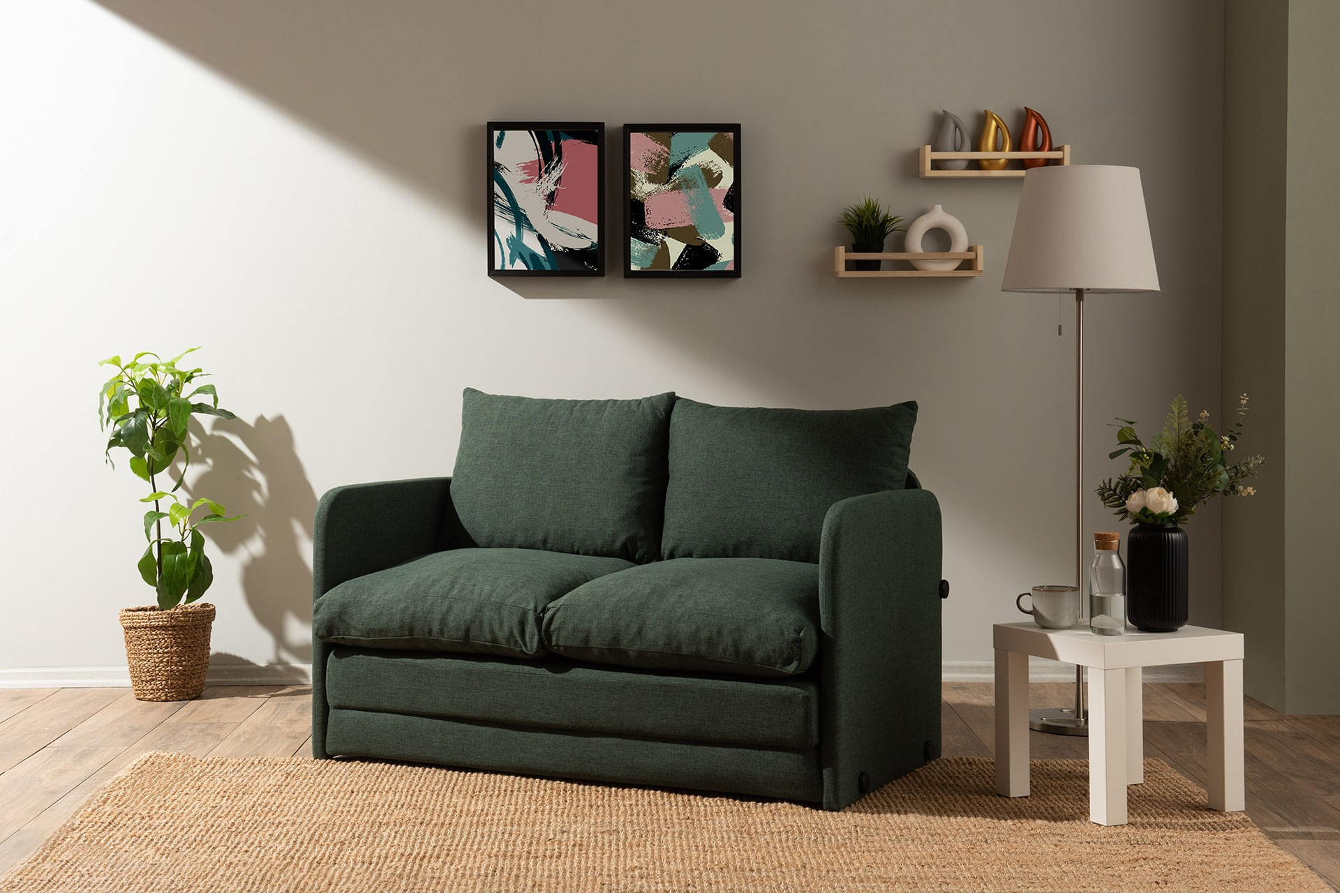 Canapea extensibila, Atelier Del Sofa, metal, verde, 128x70x66 cm — imaginea 4