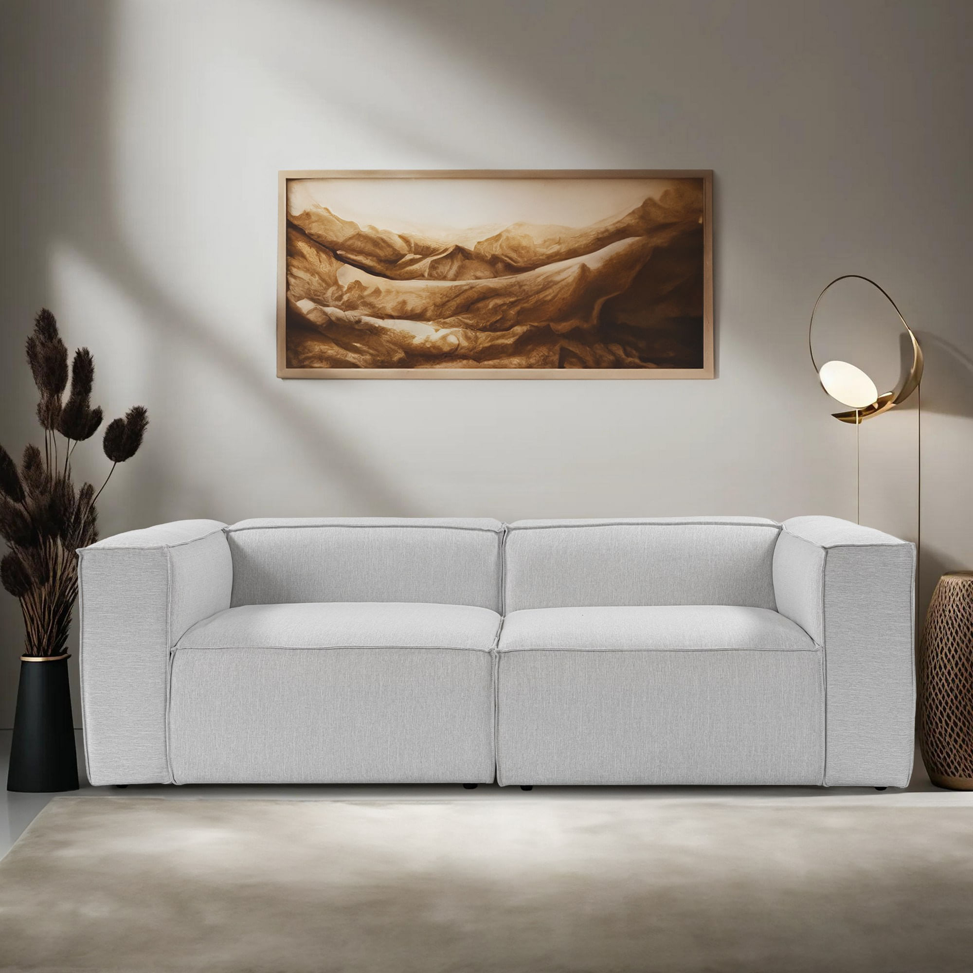 Canapea 2 locuri, Atelier Del Sofa, in, gri deschis, 248x66x43 cm — imaginea 3