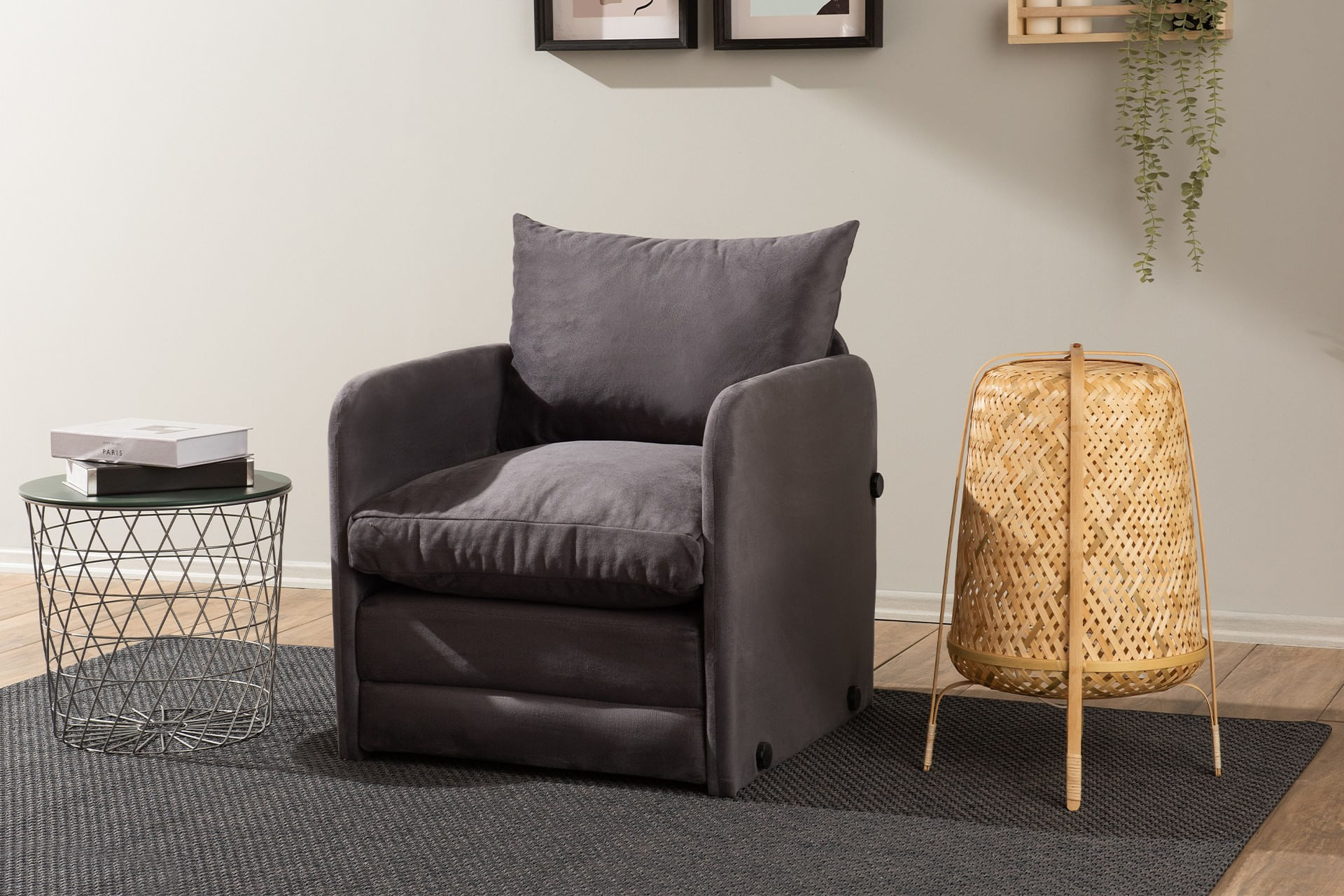 Canapea extensibila, Atelier Del Sofa, textil, gri, 68x70x66 cm — imaginea 2