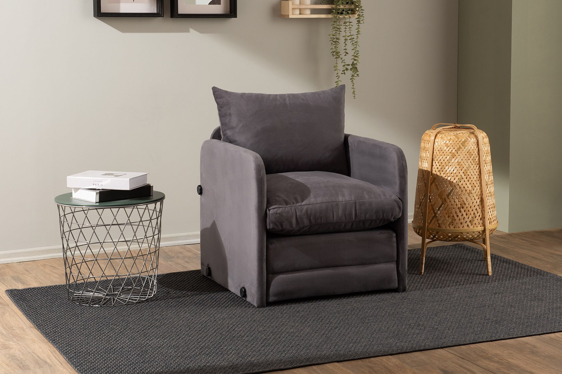 Canapea extensibila, Atelier Del Sofa, textil, gri, 68x70x66 cm — imaginea 3