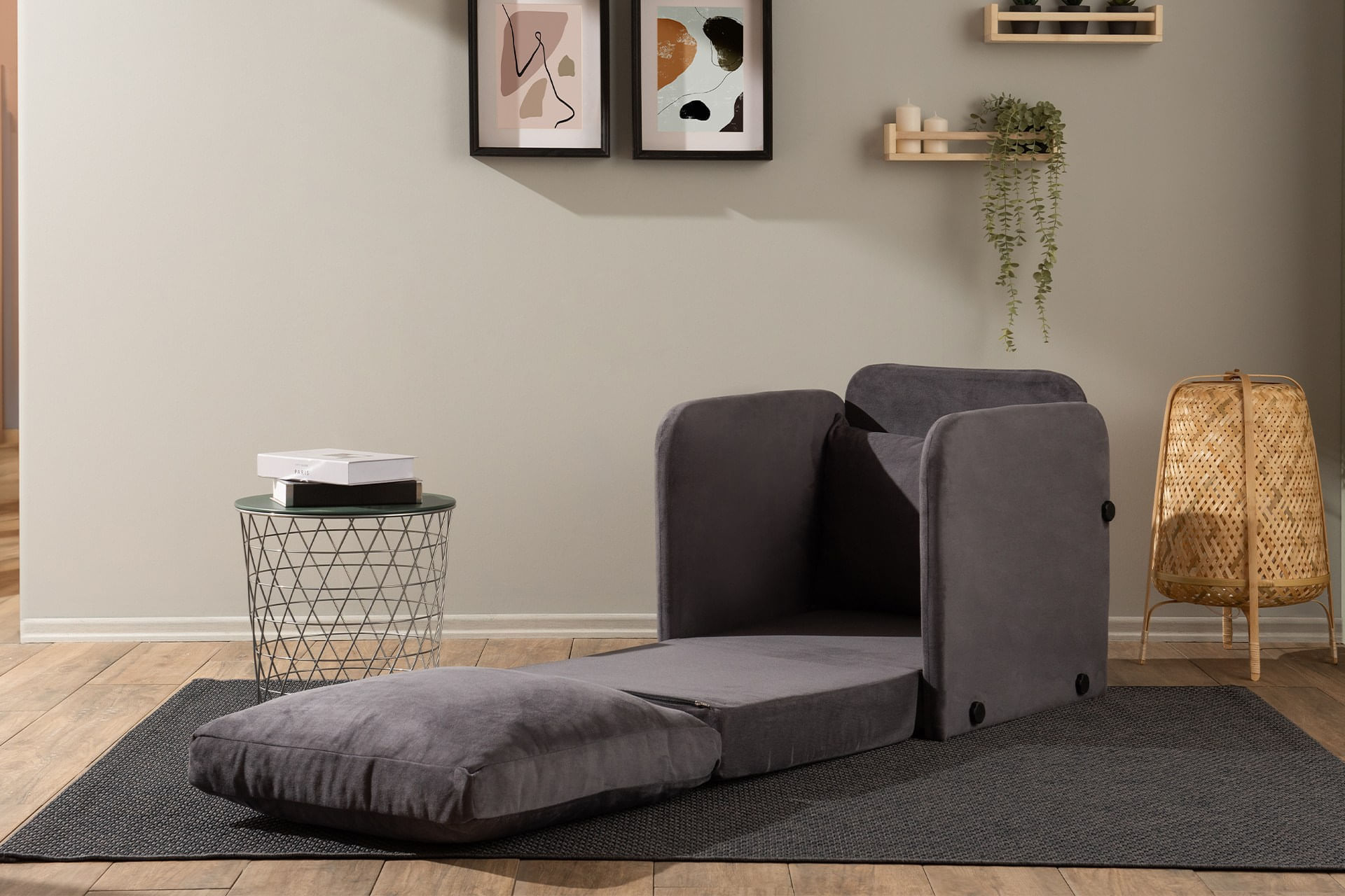 Canapea extensibila, Atelier Del Sofa, textil, gri, 68x70x66 cm — imaginea 5